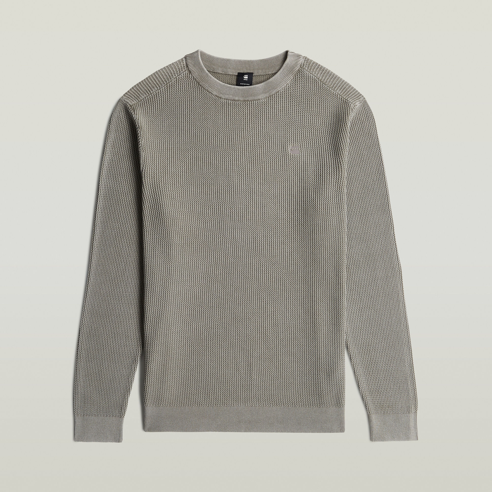 Thumbnail - Structured Knit Pullover - Beige - Herren