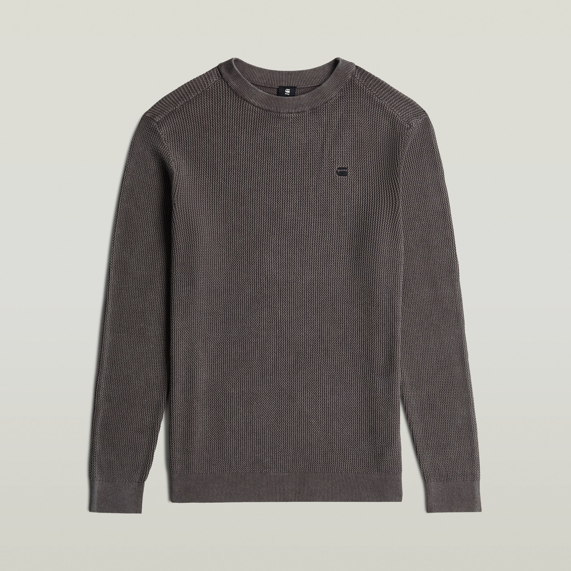 Thumbnail - Structured Knit Pullover - Grau - Herren