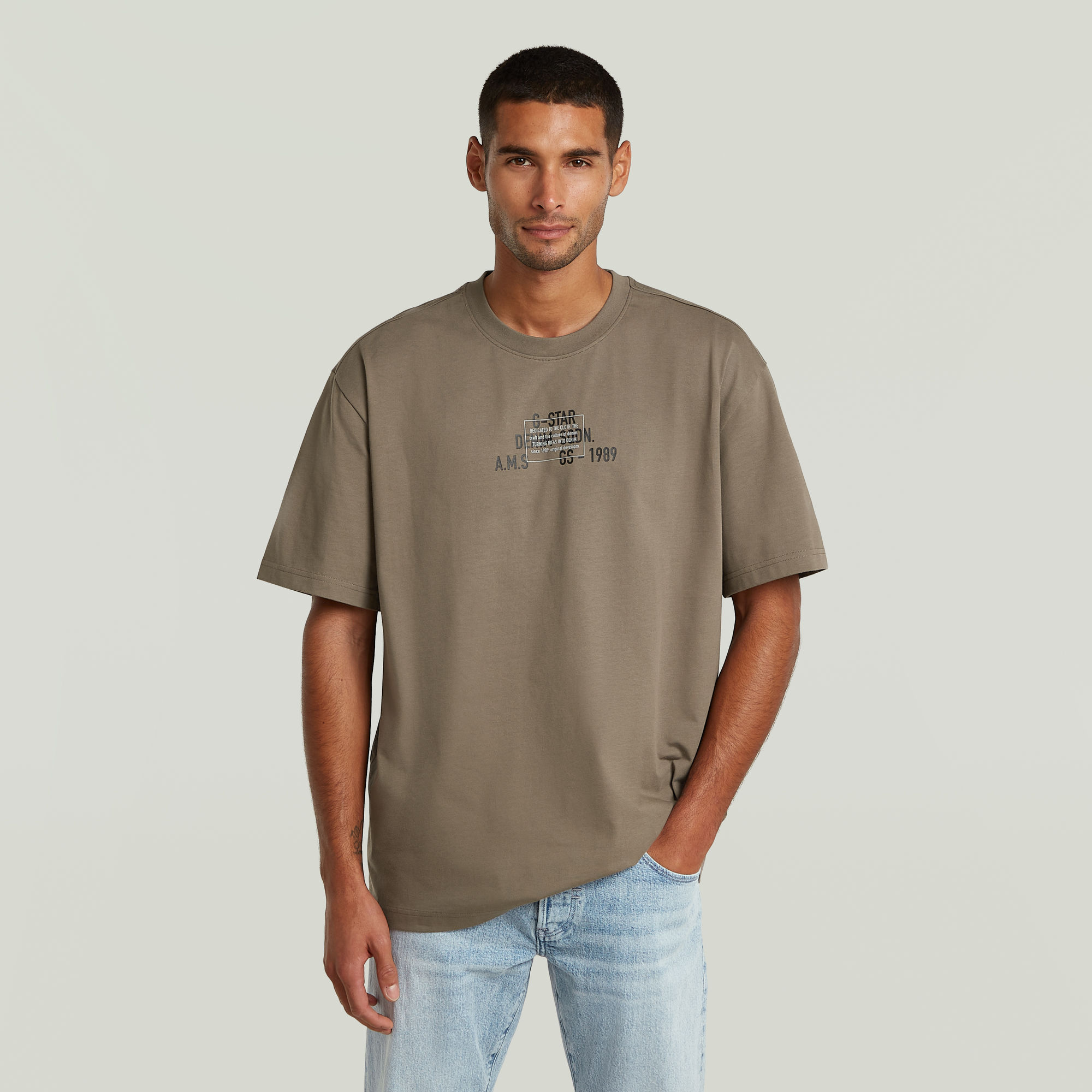 G-Star RAW Multi Technique Relaxed T-Shirt - Bruin - Heren