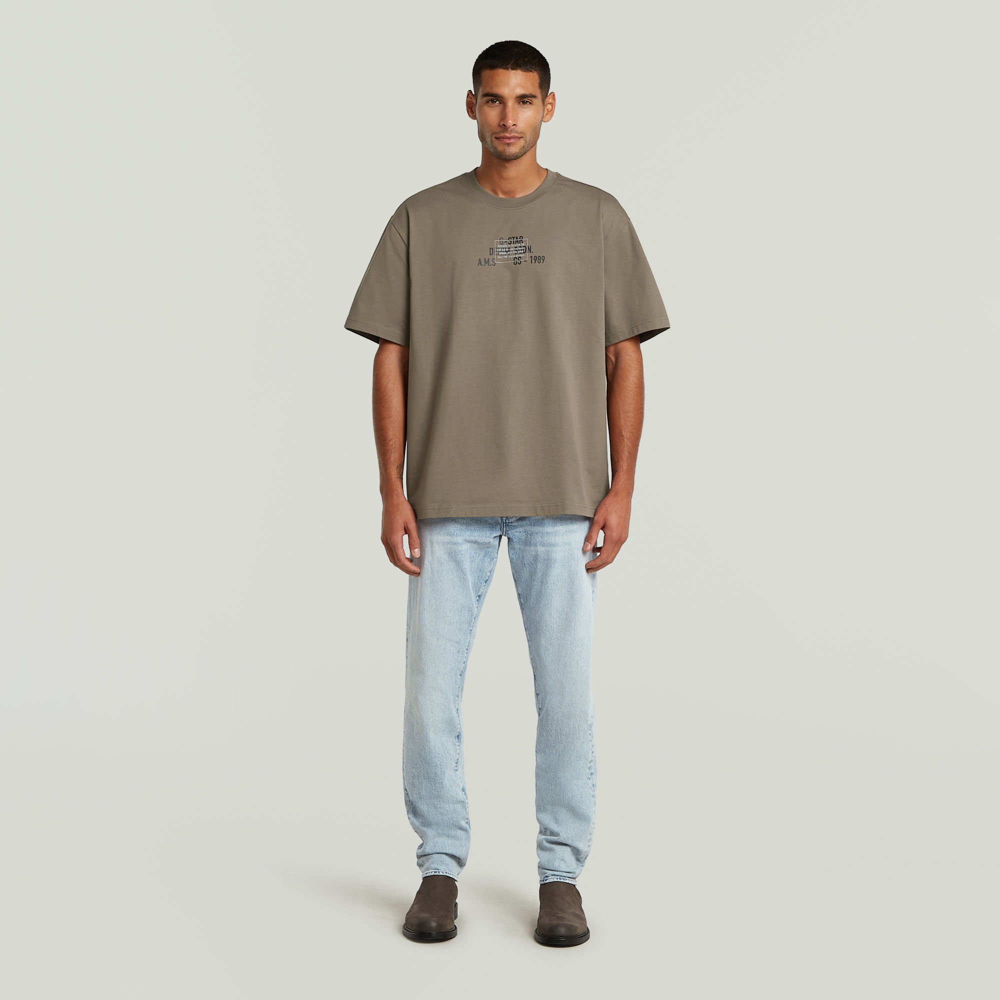 Thumbnail - Multi Technique Relaxed T-Shirt - Braun - Herren