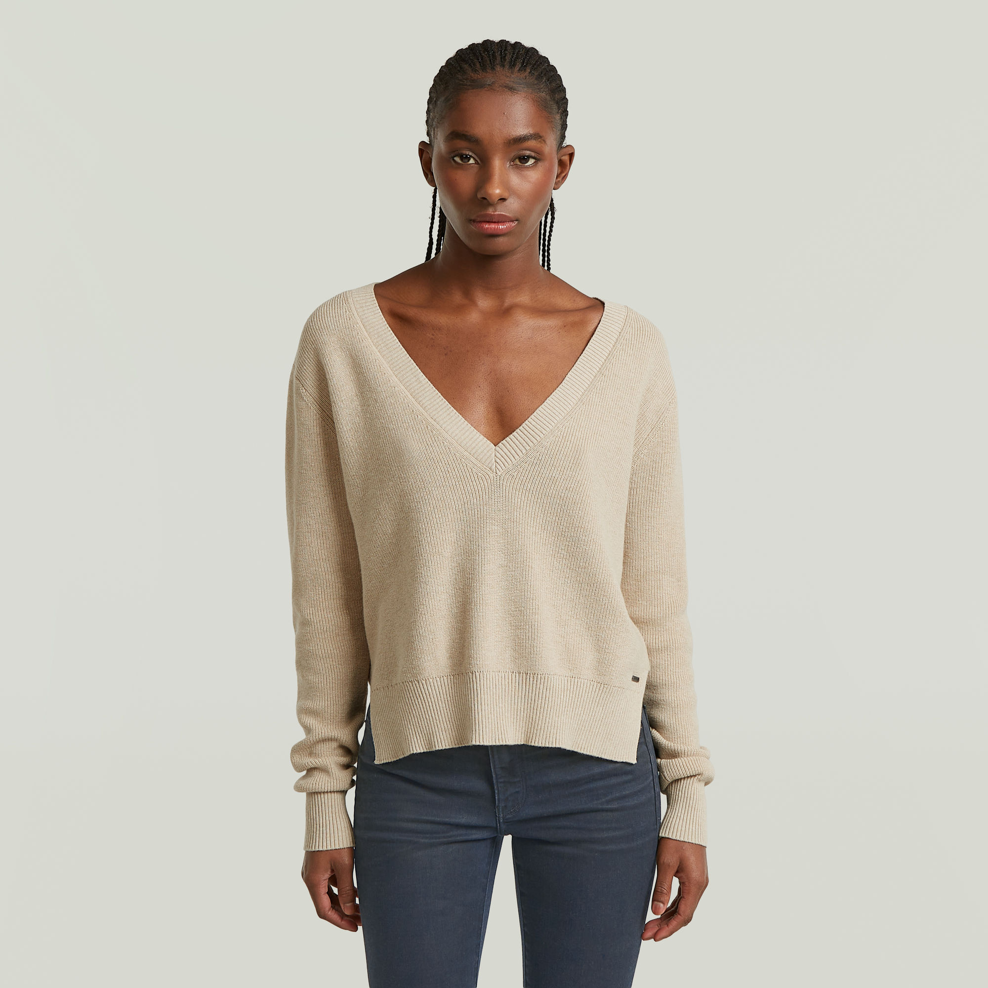 

Boxy V-Neck Jumper - Multi color - Women