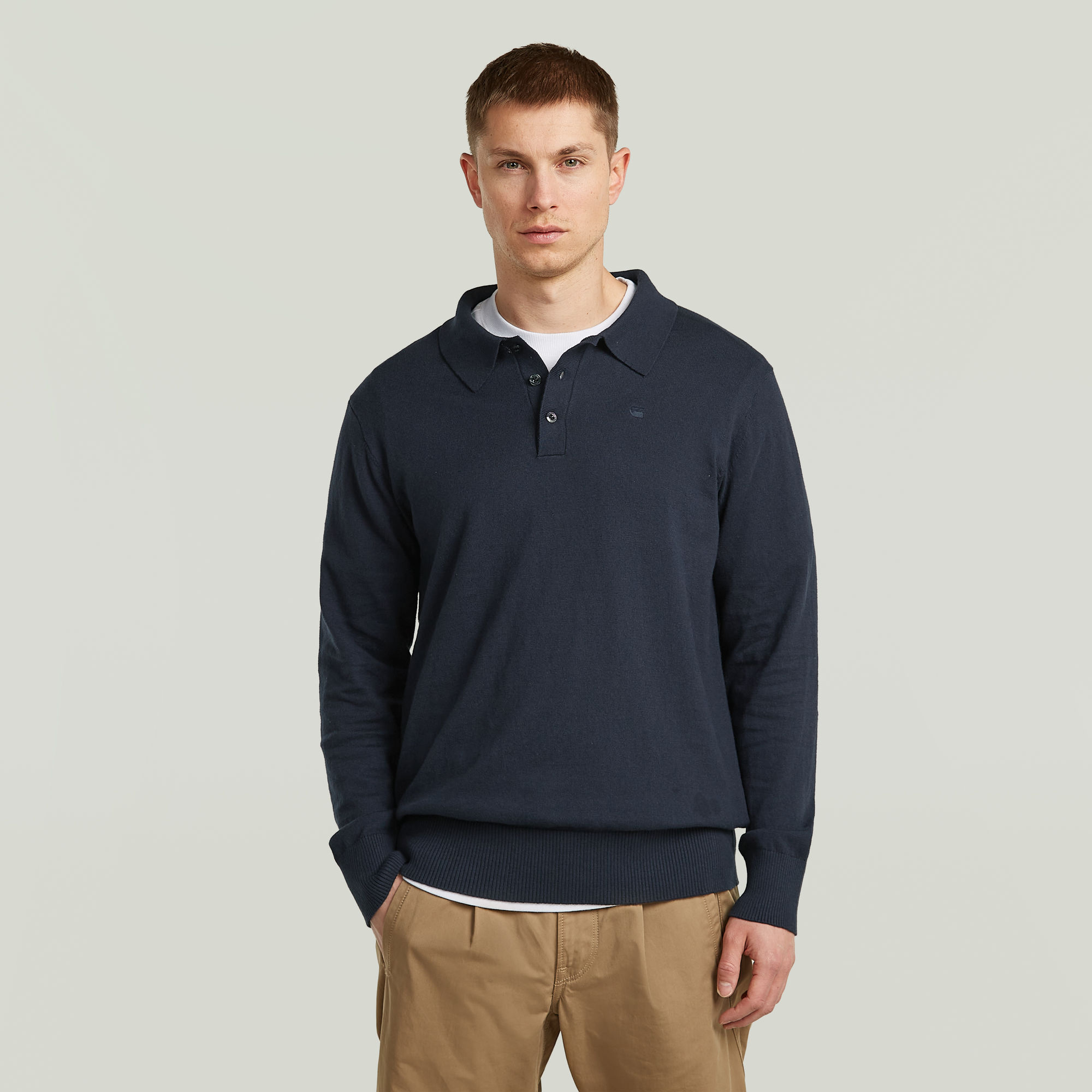 

The Willem - Correct Polo Longsleeve - Donkerblauw - Heren