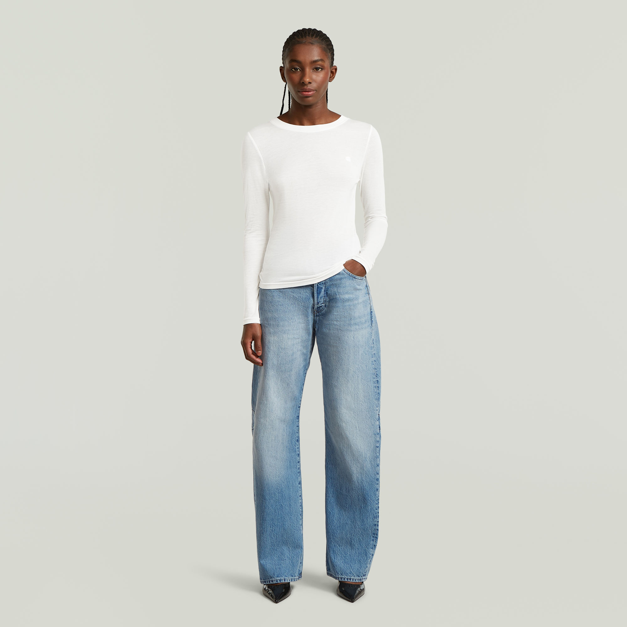 Thumbnail - Bowey Boyfriend Jeans - Mittelblau - Damen