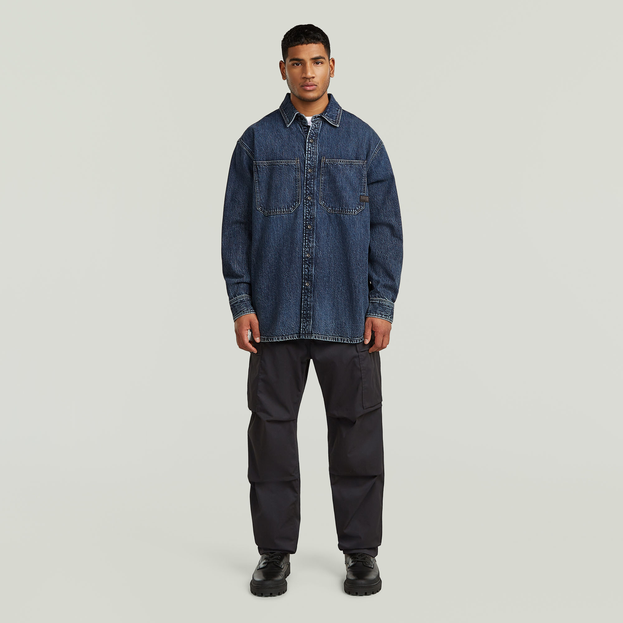 Thumbnail - Relaxed 2-Pocket Shirt - Mittelblau - Herren