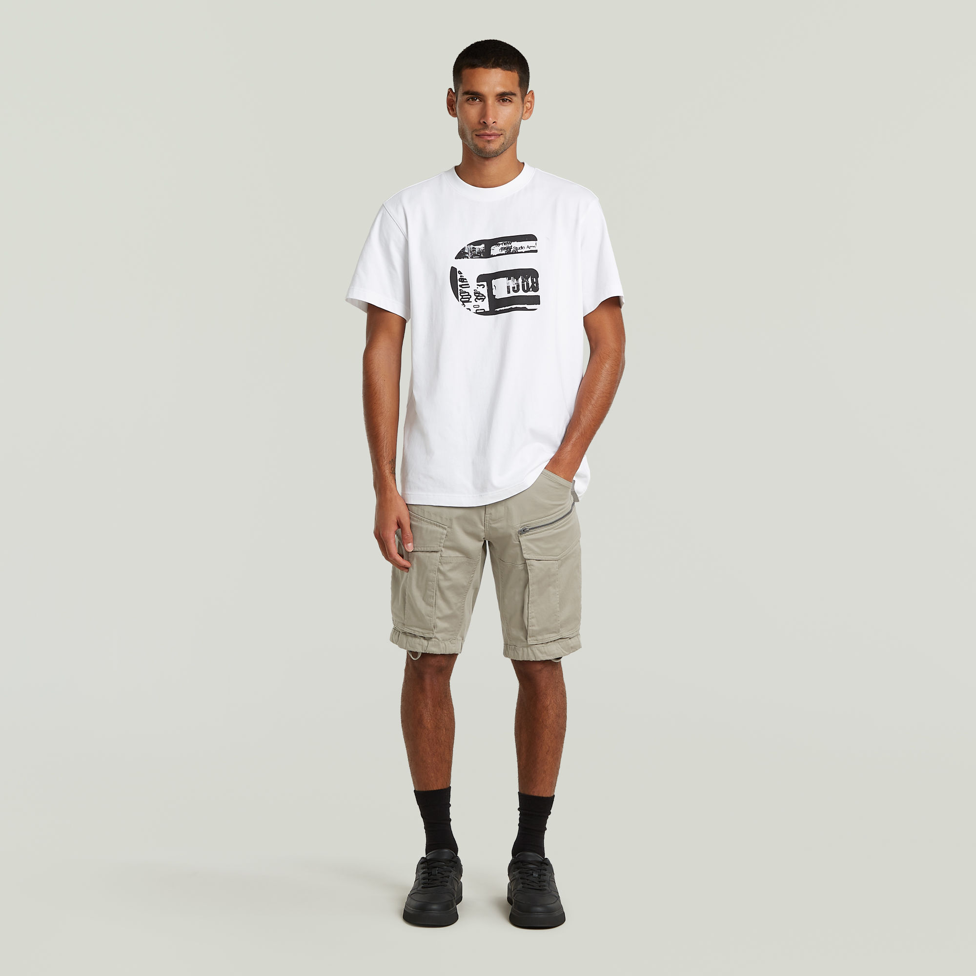 Thumbnail - Rovic Zip Regular Shorts - Beige - Herren