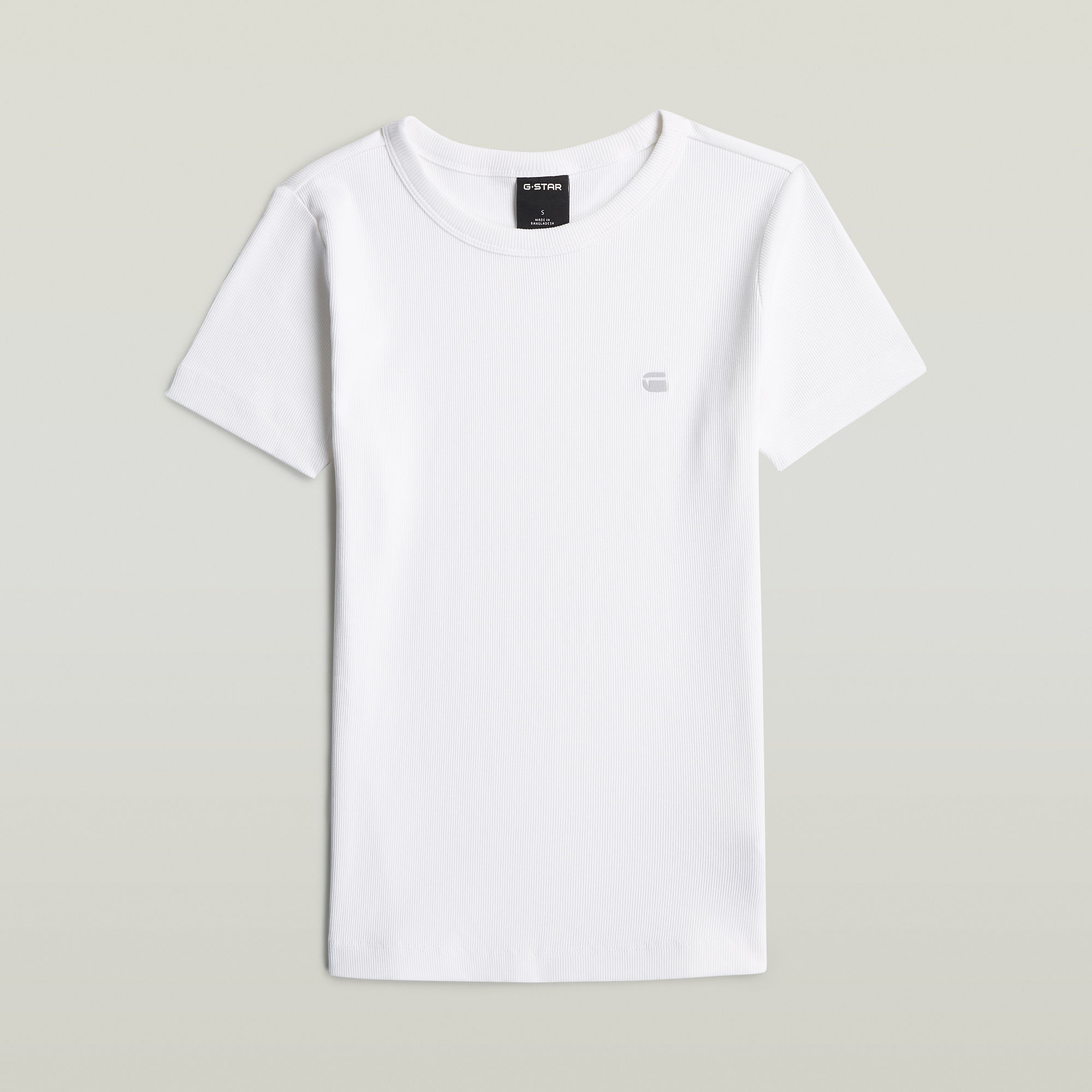 Thumbnail - Slim Rib T-Shirt - Weiß - Damen