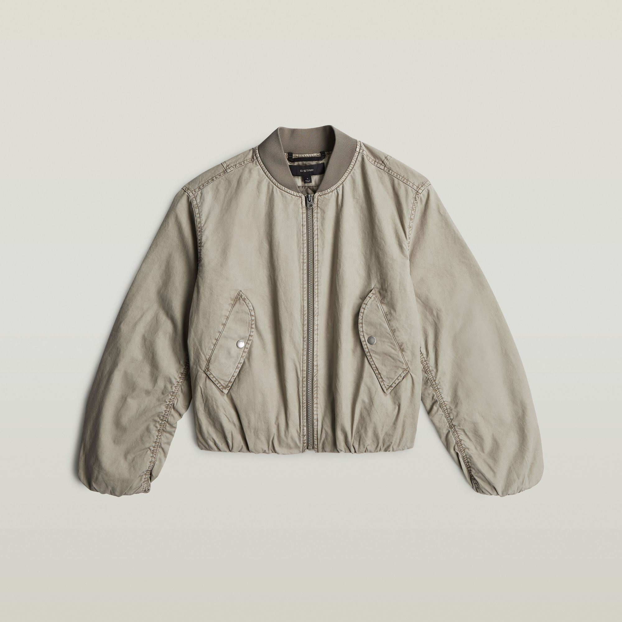 Thumbnail - Bomber Padded Jacke - Beige - Damen