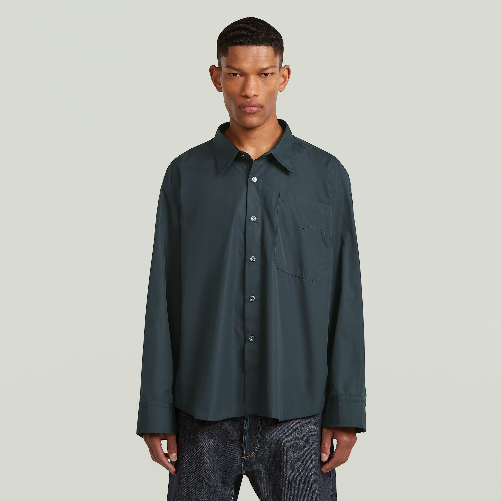 RR Oversized Hemd - Dunkelblau - Herren