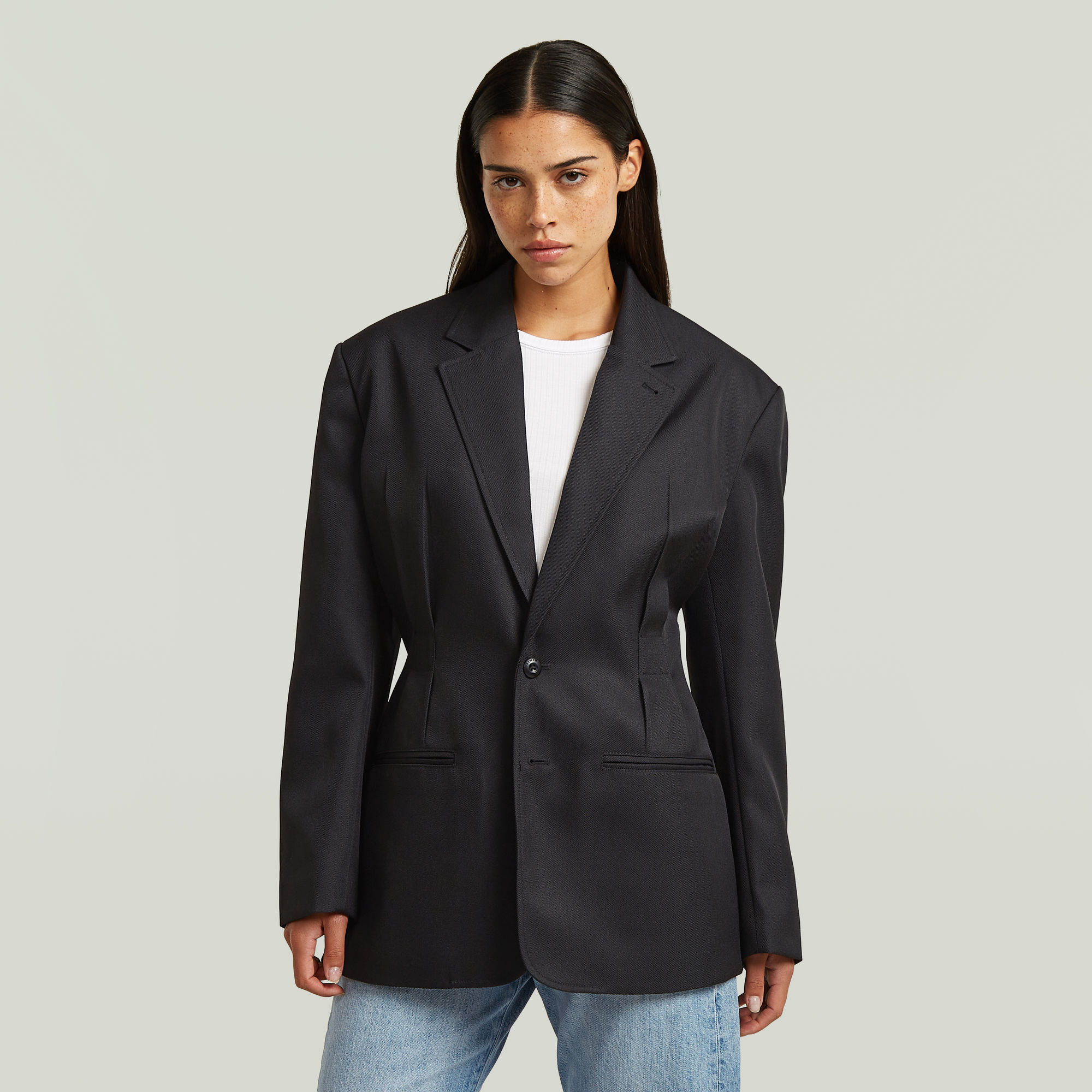 

Cinched Blazer - Zwart - Dames