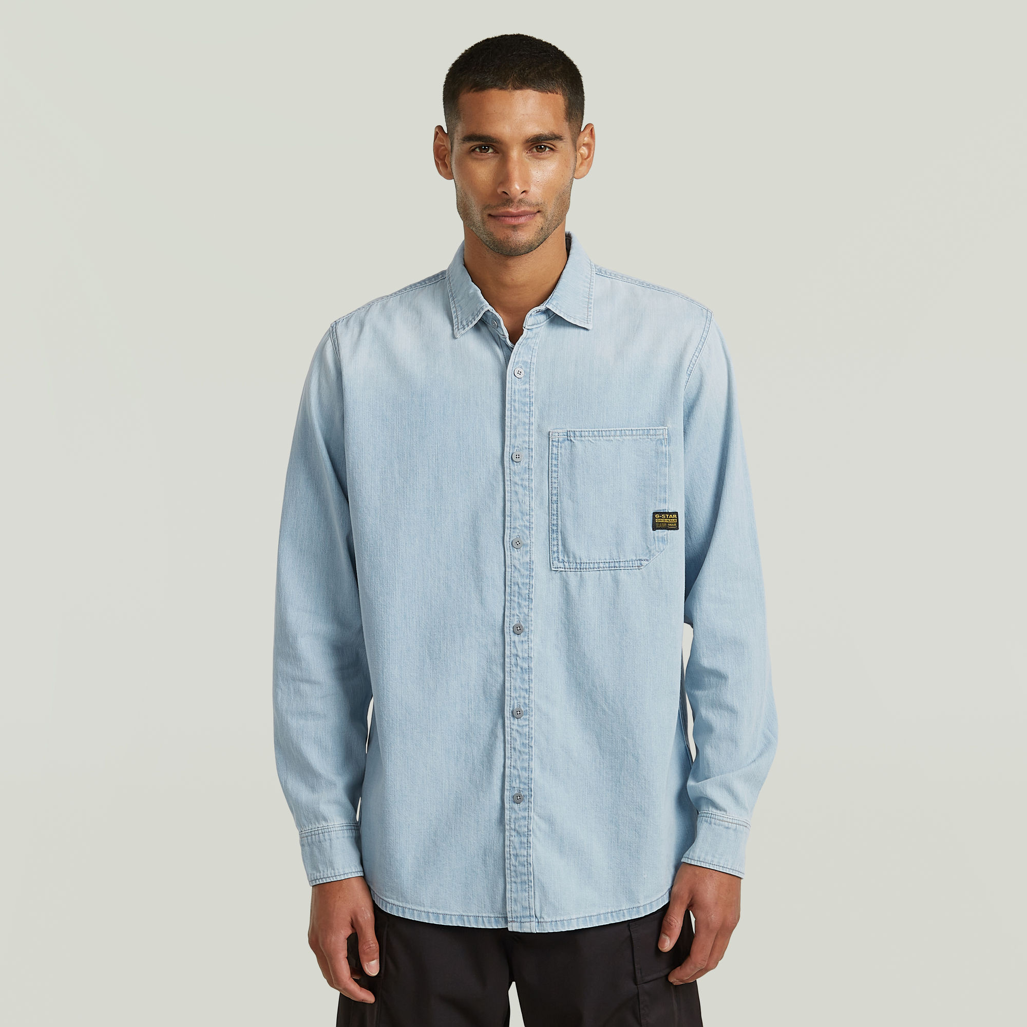 Regular 1-Pocket Shirt - Hellblau - Herren