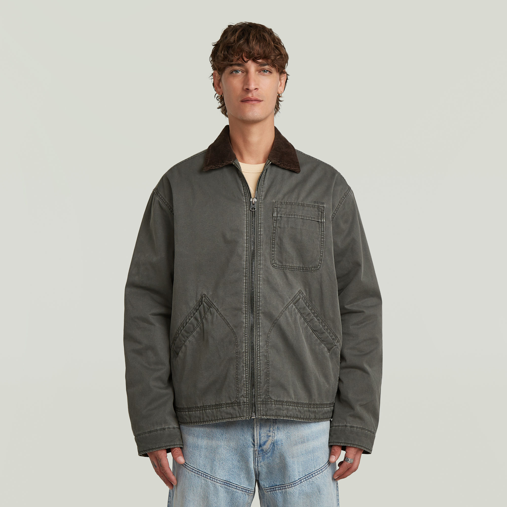 Duty Canvas Trucker Jacke - Grau - Herren