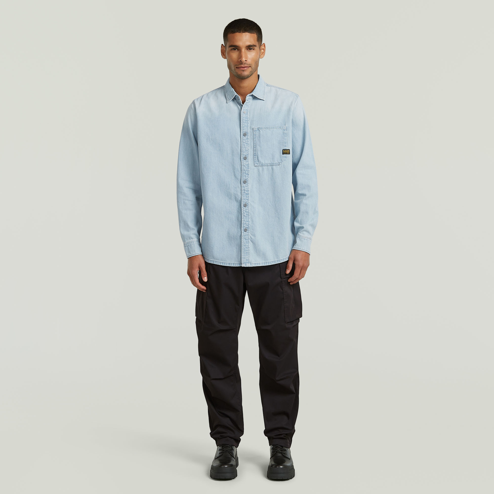 Thumbnail - Regular 1-Pocket Shirt - Hellblau - Herren