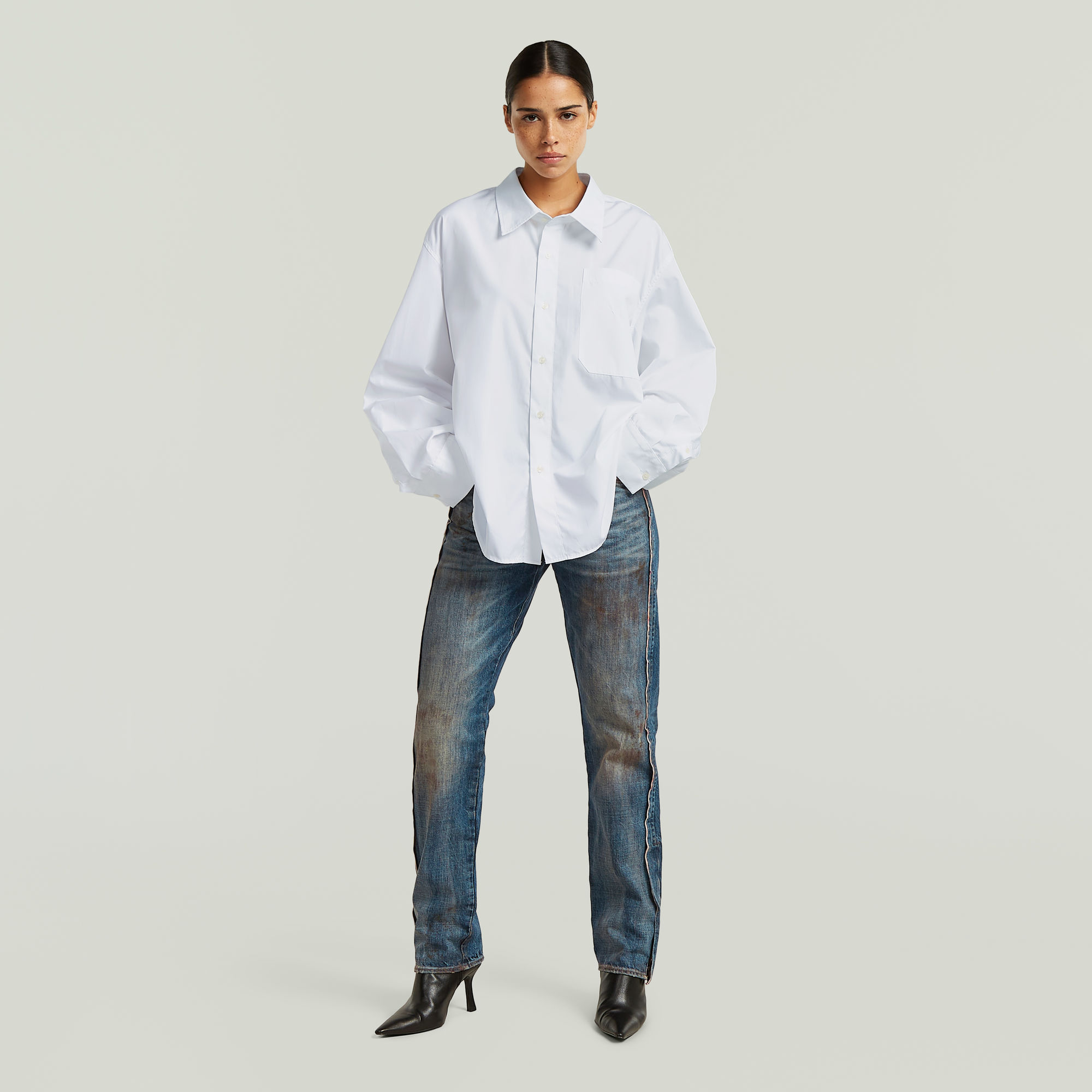 Thumbnail - RR Straight Selvedge Jeans - Dunkelblau - Damen