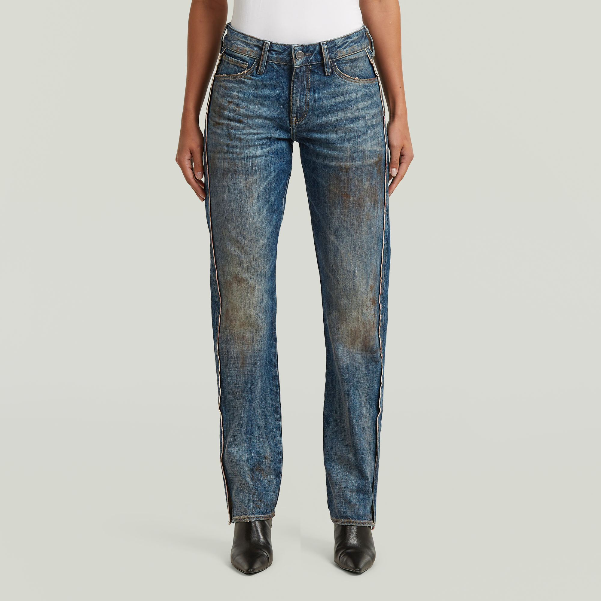 RR Straight Selvedge Jeans - Dunkelblau - Damen