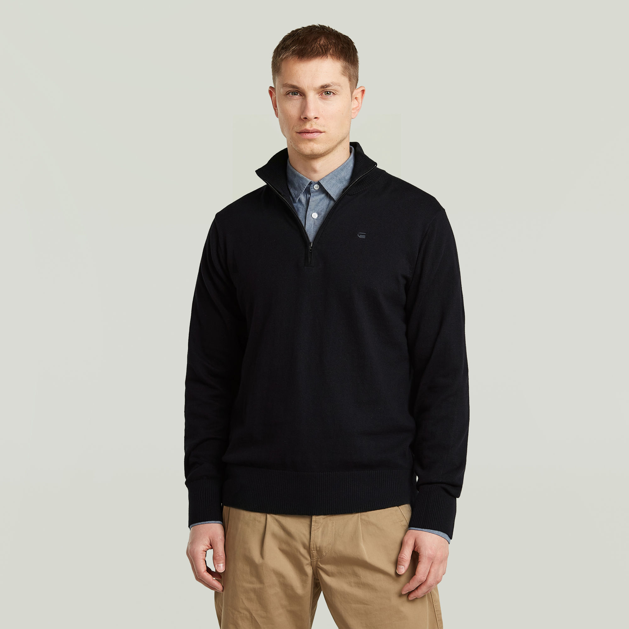 The Olivier - Correct Half Zip Sweatshirt - Schwarz - Herren