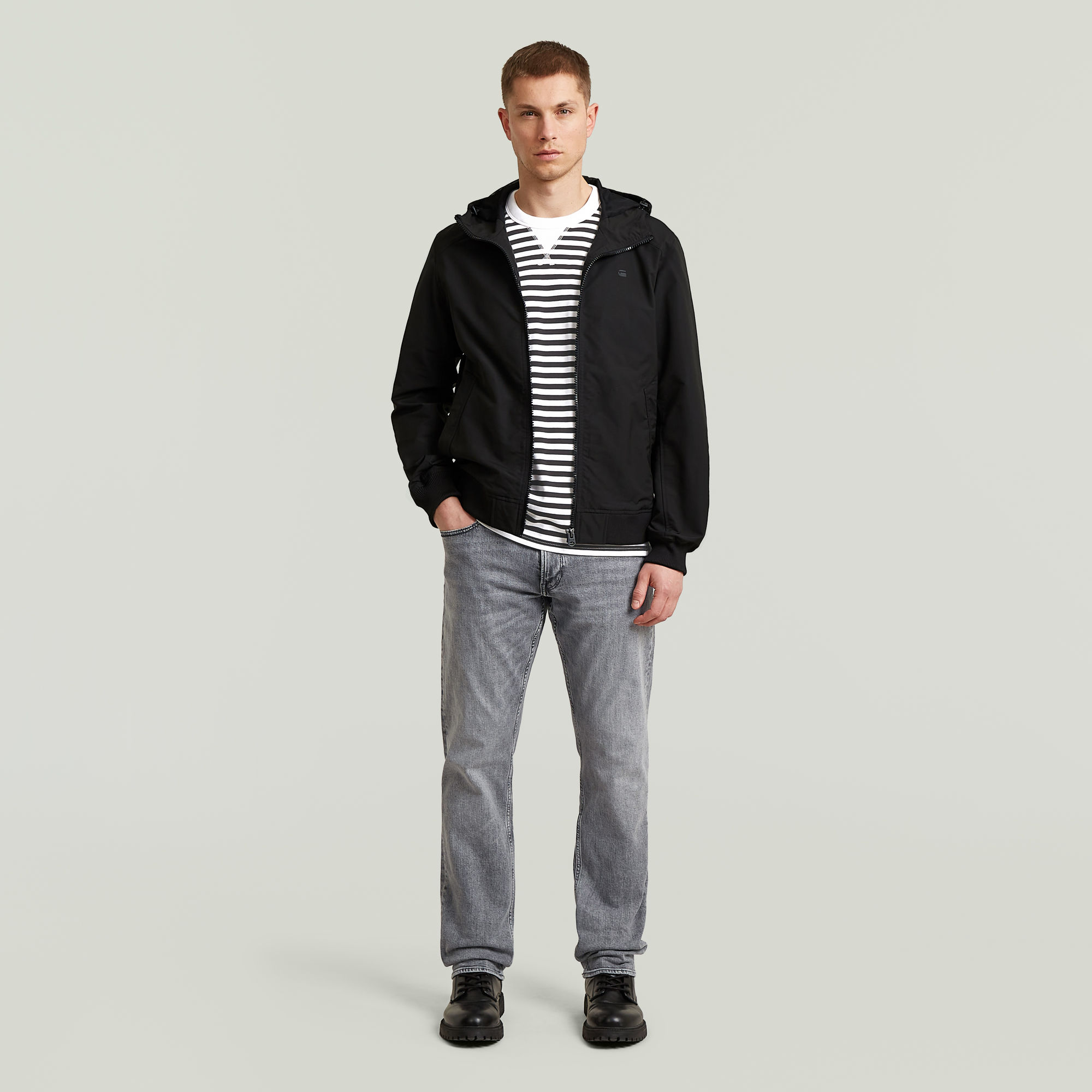 Thumbnail - Track Hooded Jacke - Schwarz - Herren