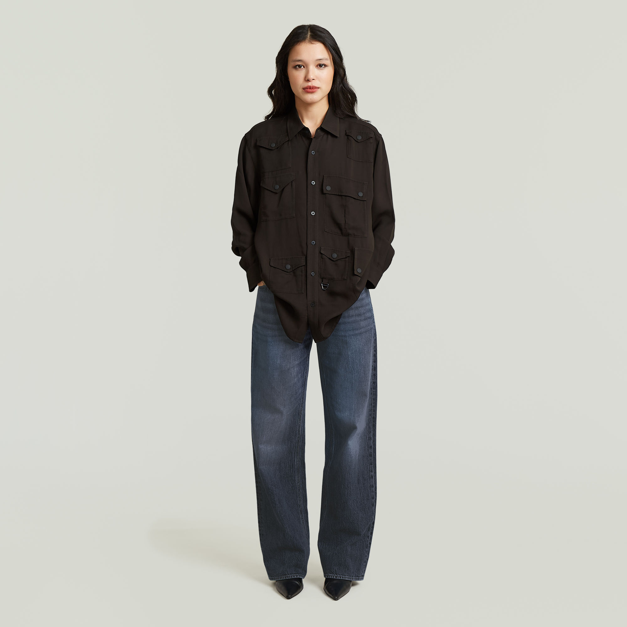 Thumbnail - Relaxed Pocket-Hemd - Braun - Damen