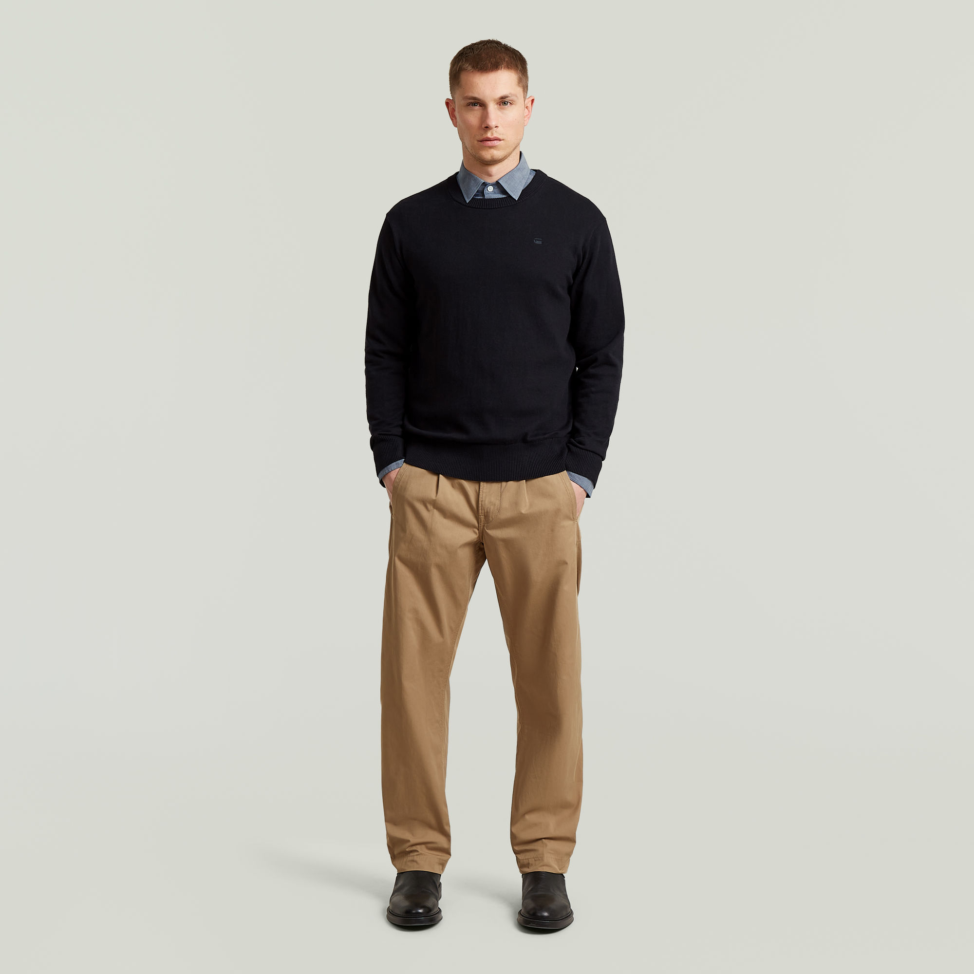 Thumbnail - The Floris - Correct Rundhals-Sweatshirt - Schwarz - Herren