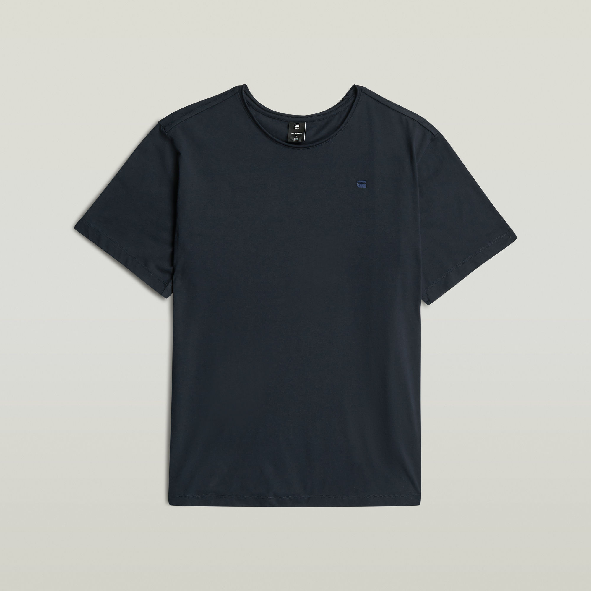 Thumbnail - Essential Raw Neck T-Shirt - Dunkelblau - Herren