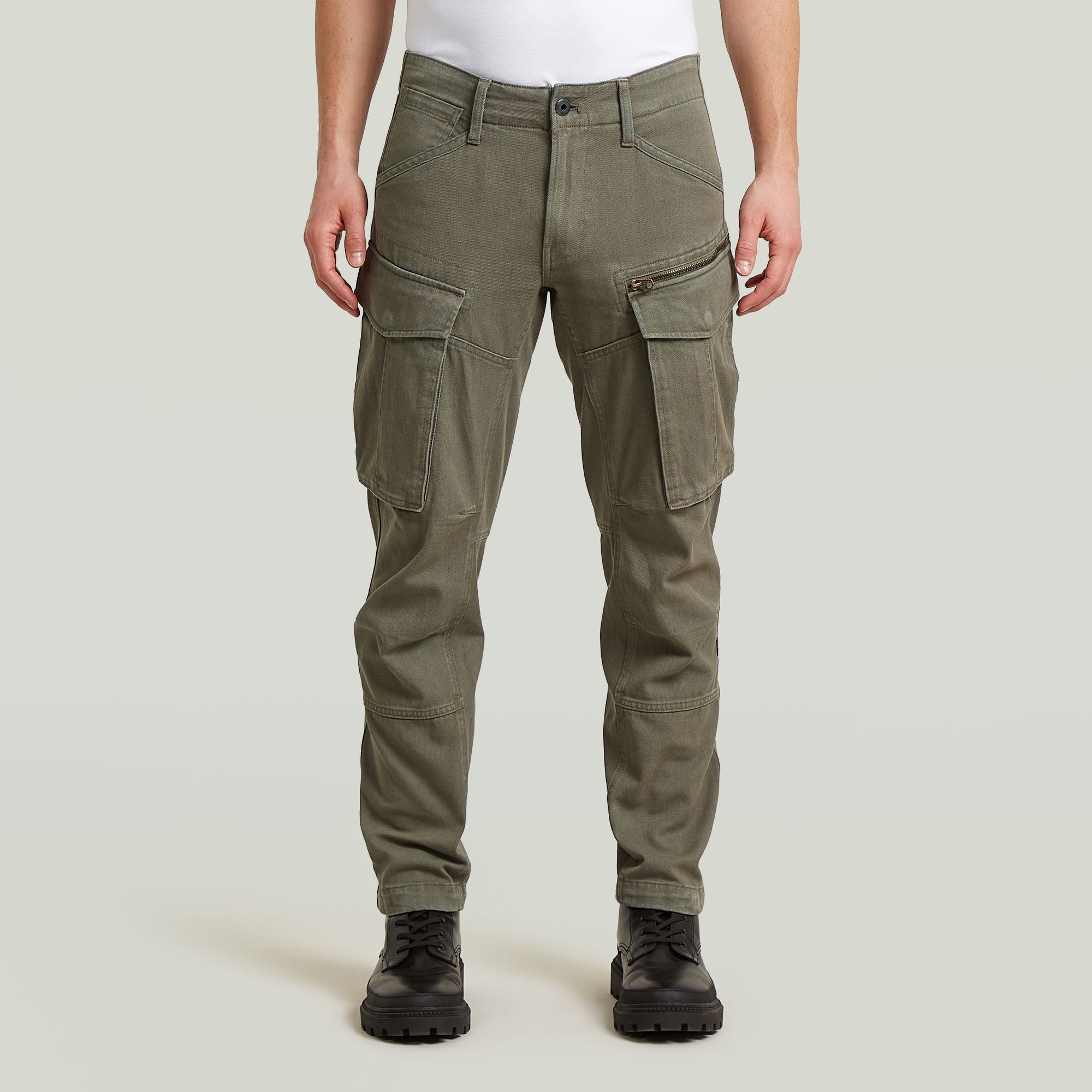 

Rovic Zip 3D Regular Tapered Pants - Brown - Men