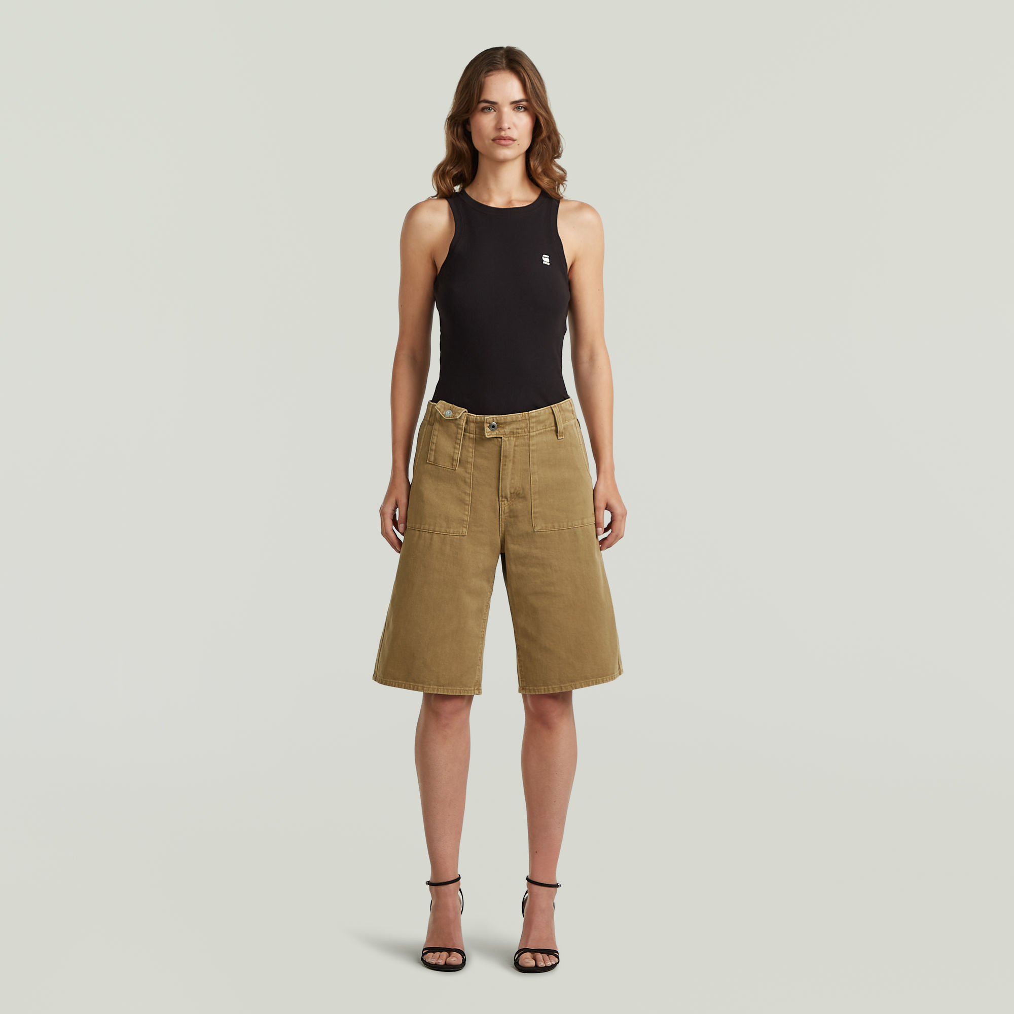 Thumbnail - Bermuda Shorts - Beige - Damen