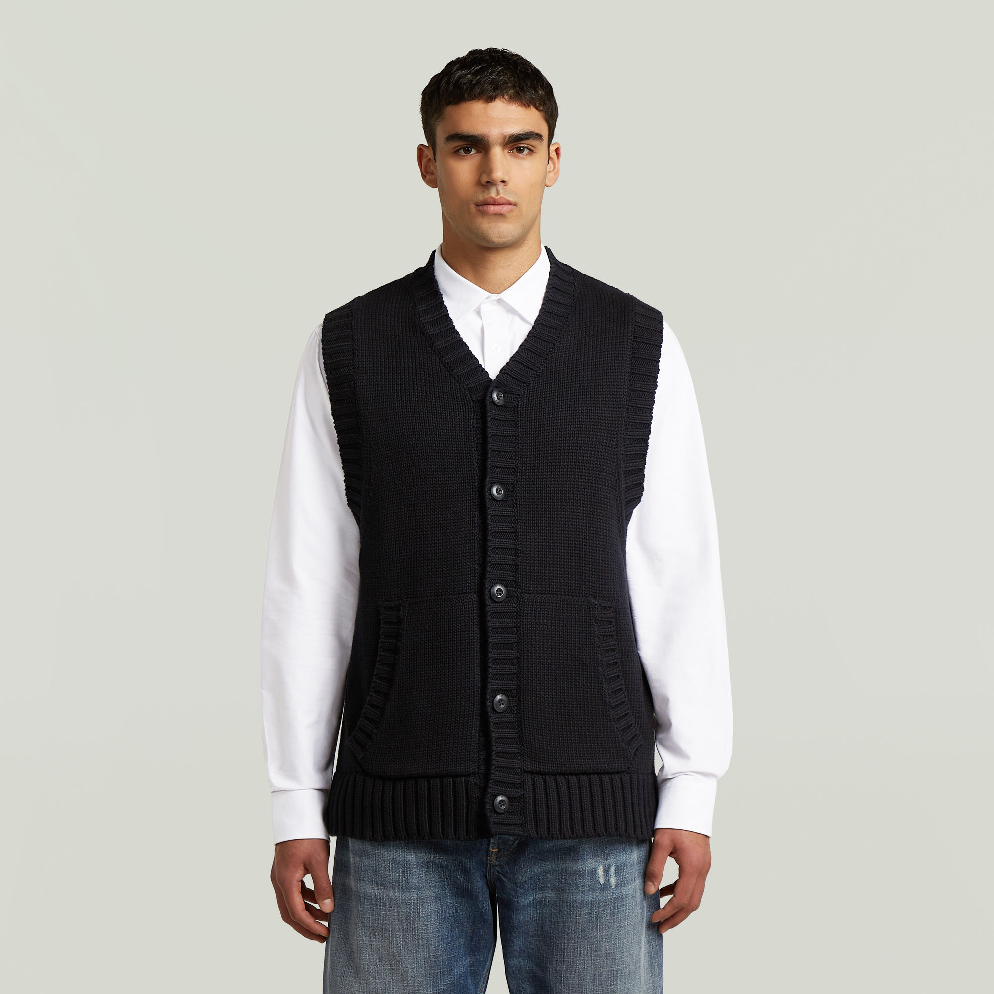 Heavy Vest Knit - Schwarz - Herren