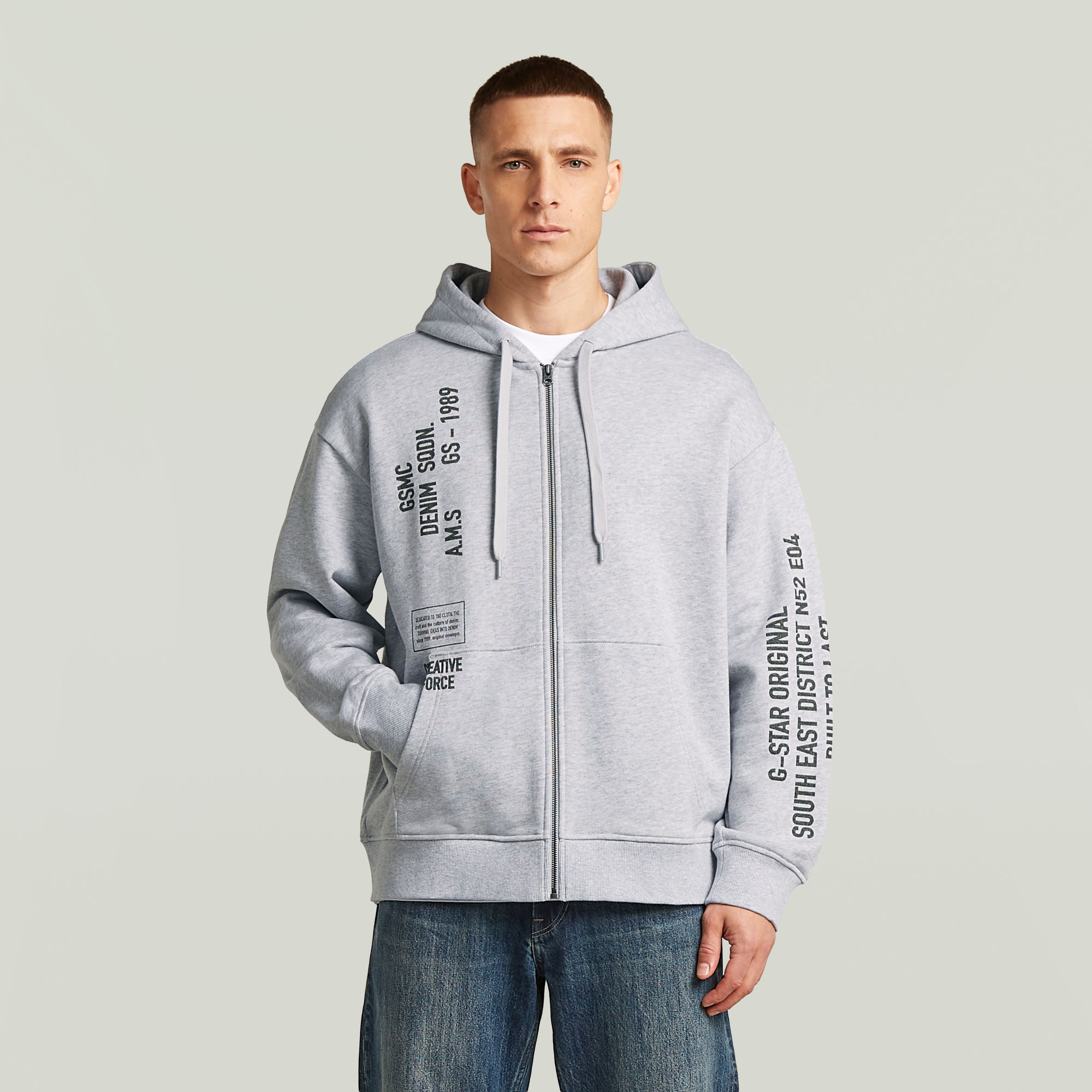 

Stencil Relaxed Hoodie Zip Sweater - Multi color - Men