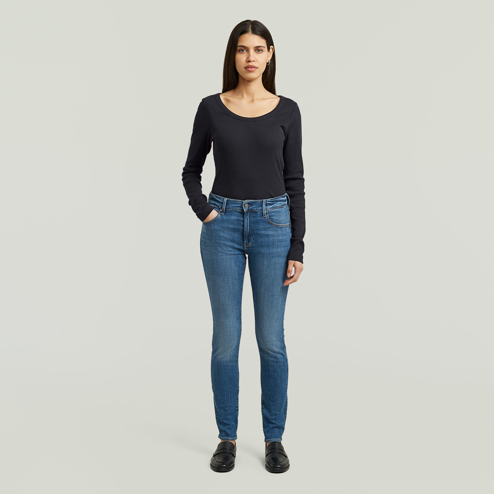 Thumbnail - 3301 Skinny Jeans - Mittelblau - Damen