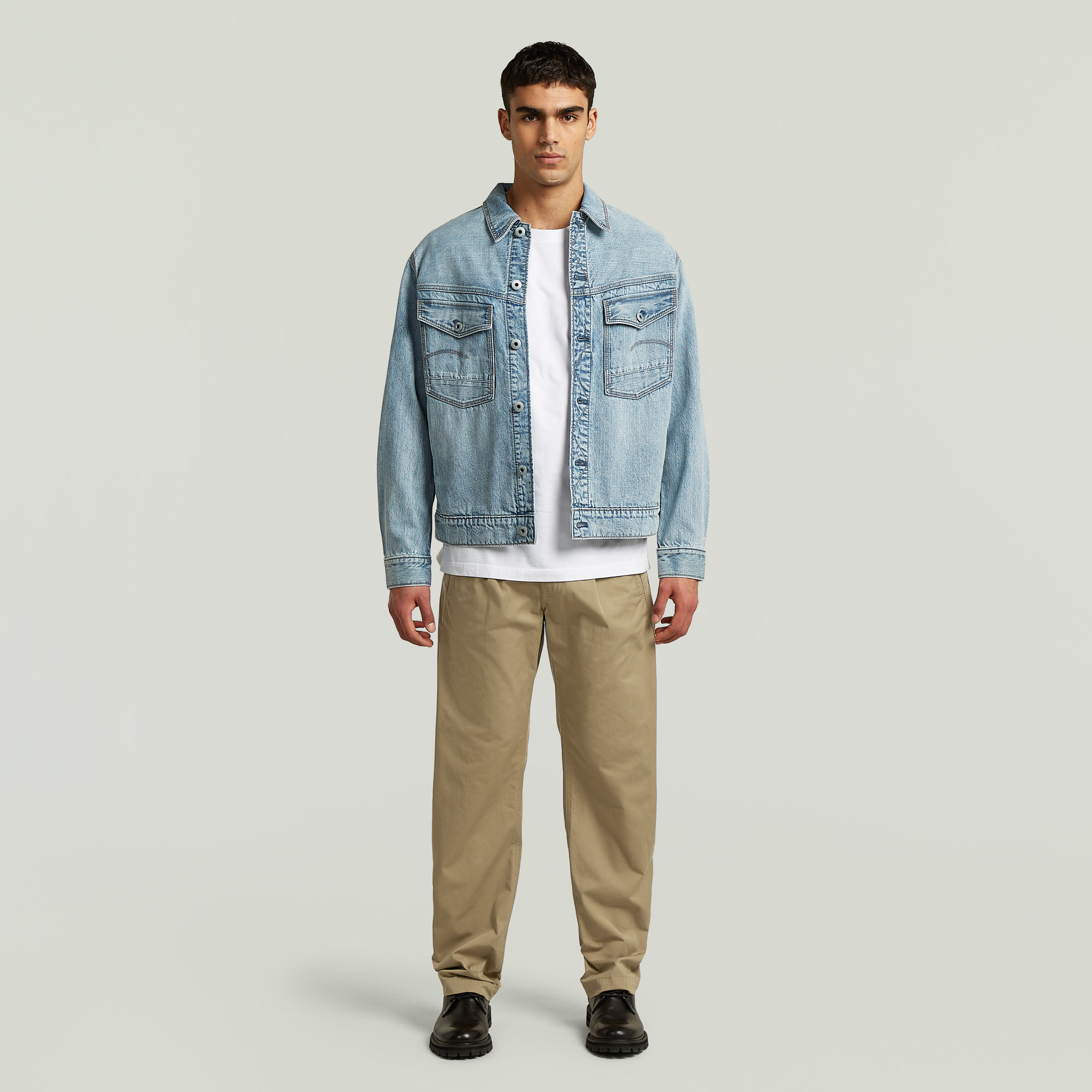 Thumbnail - Pleated Loose Tapered Chino - Beige - Herren