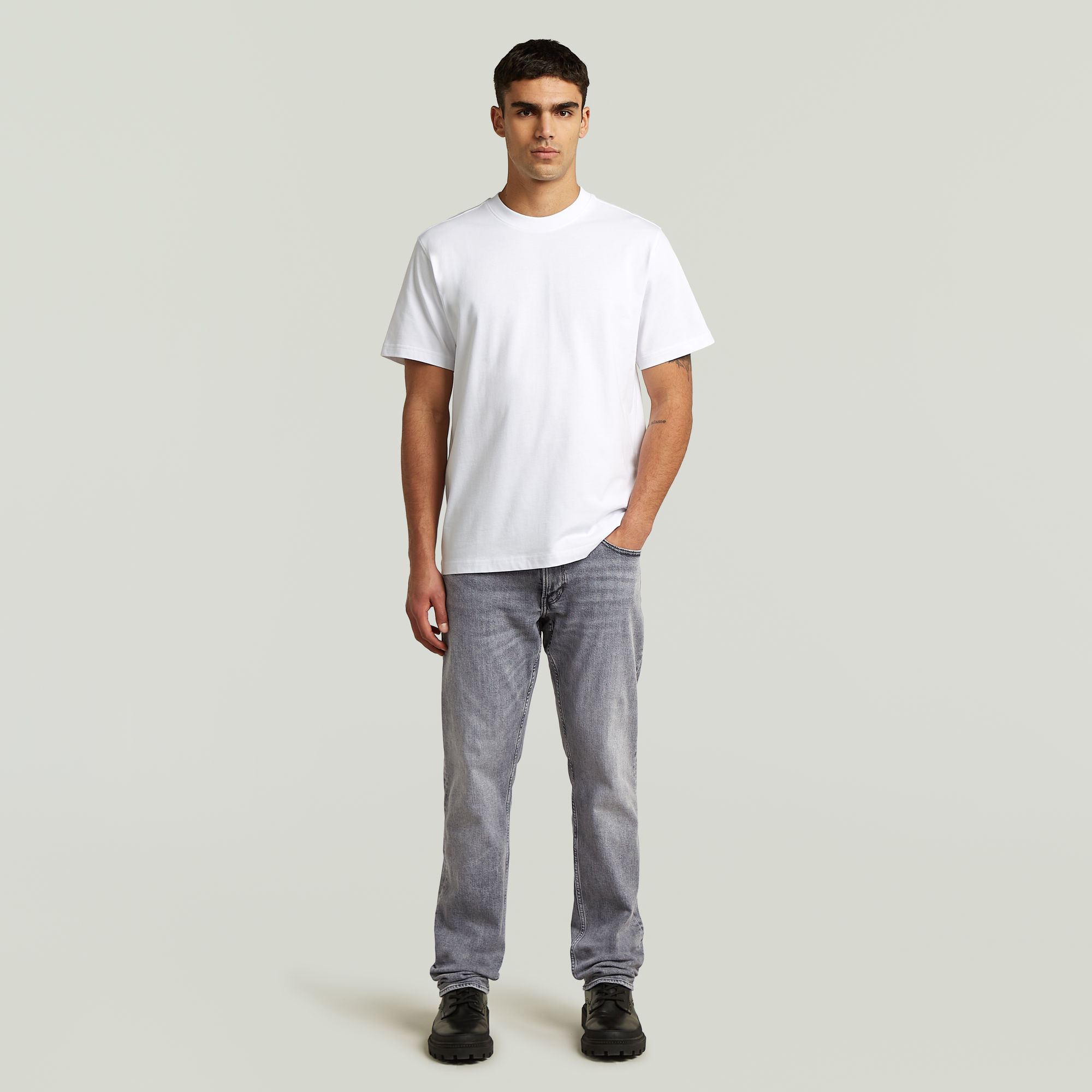 Thumbnail - Regular Tee Graphic 018 - Weiß - Herren