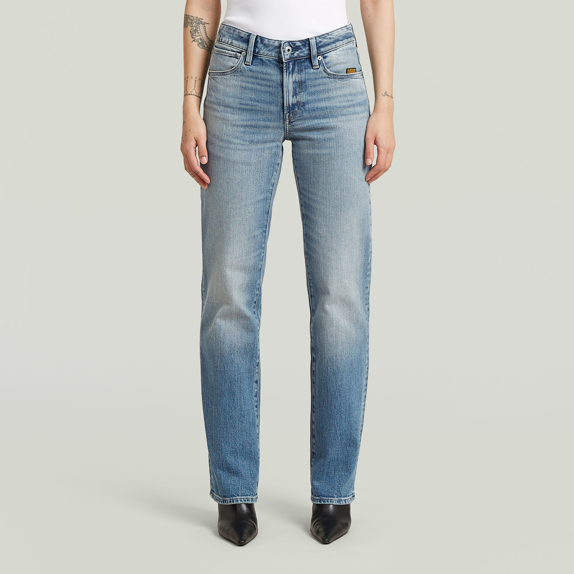 G-Straight Jeans - Mittelblau - Damen