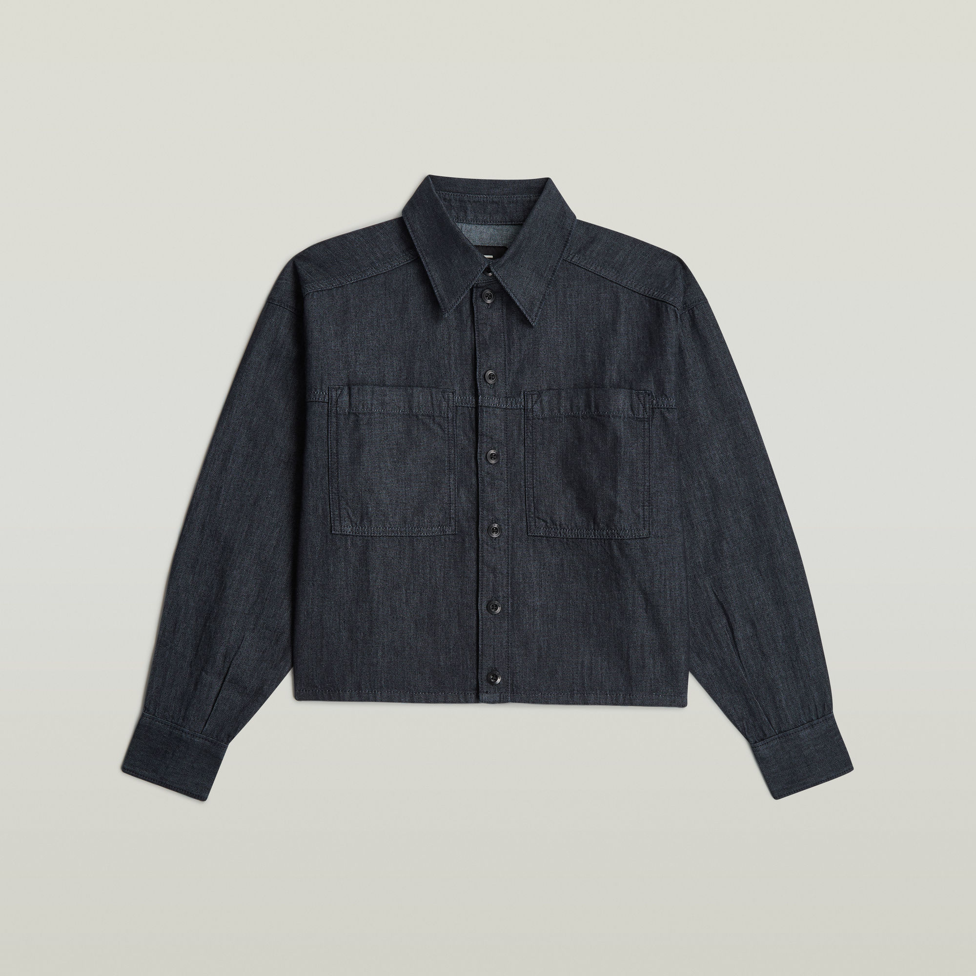 Thumbnail - Cropped Relaxed Shirt - Dunkelblau - Damen