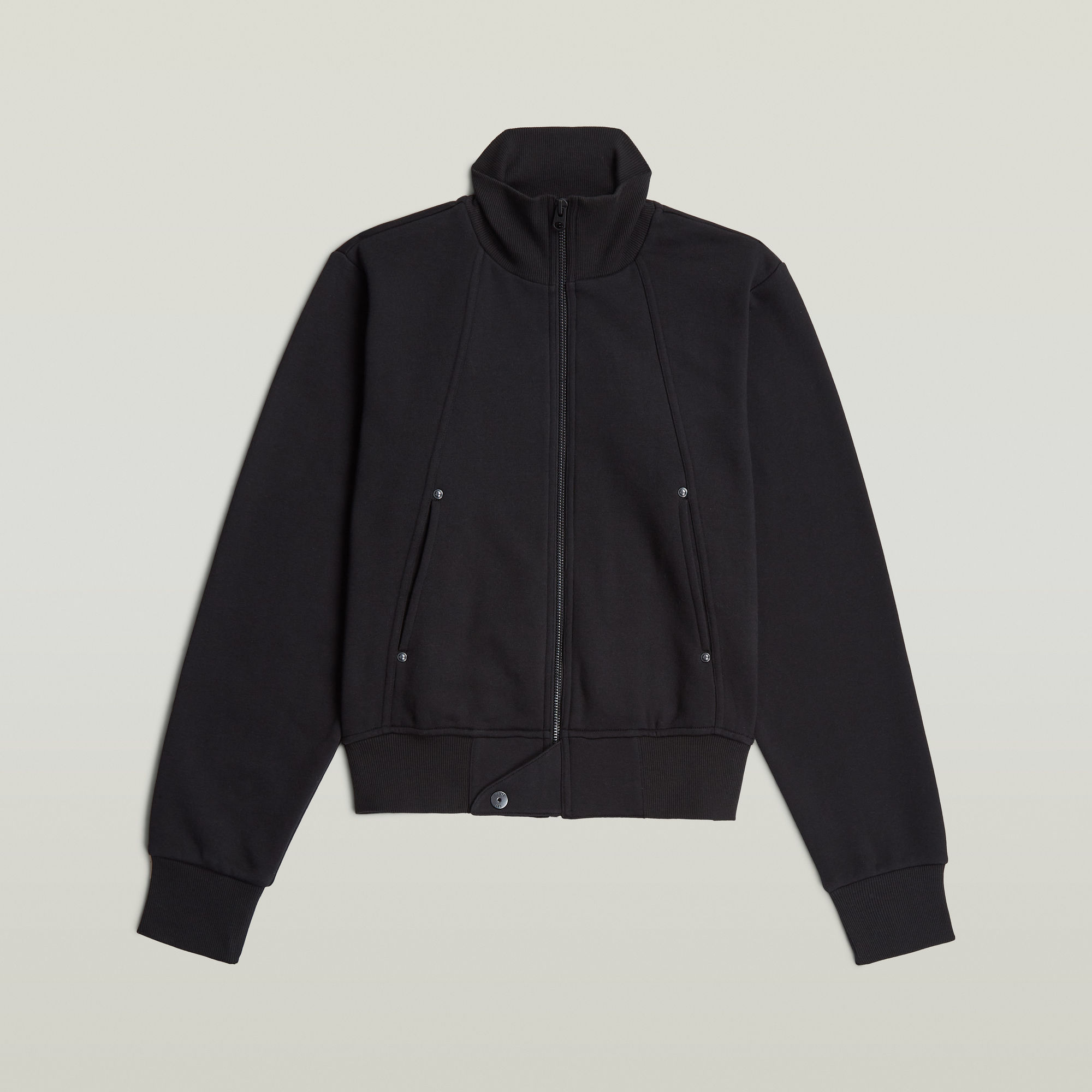 Thumbnail - Slim Track Sweater Jacke - Schwarz - Damen