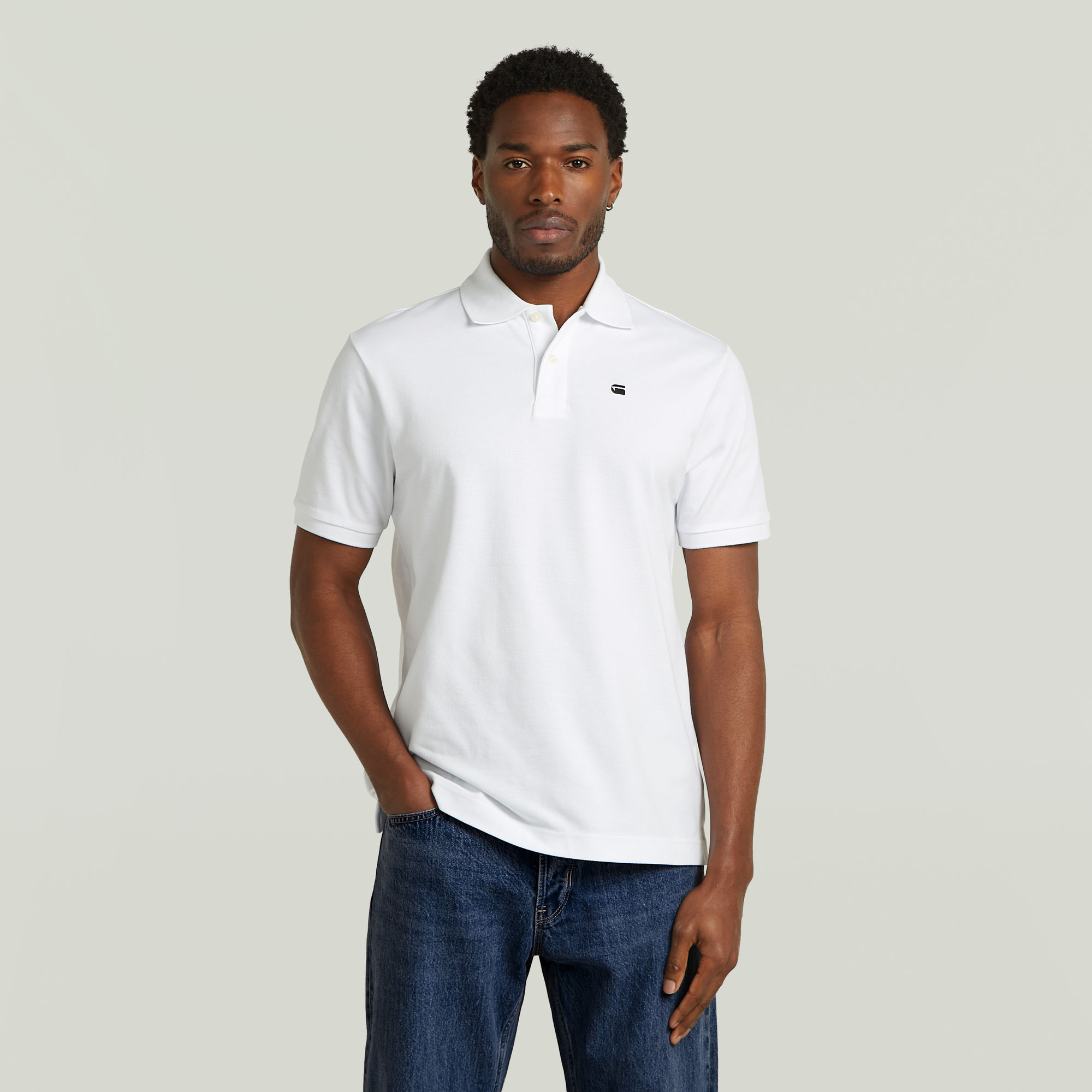 Oluv Regular Polo - Weiß - Herren