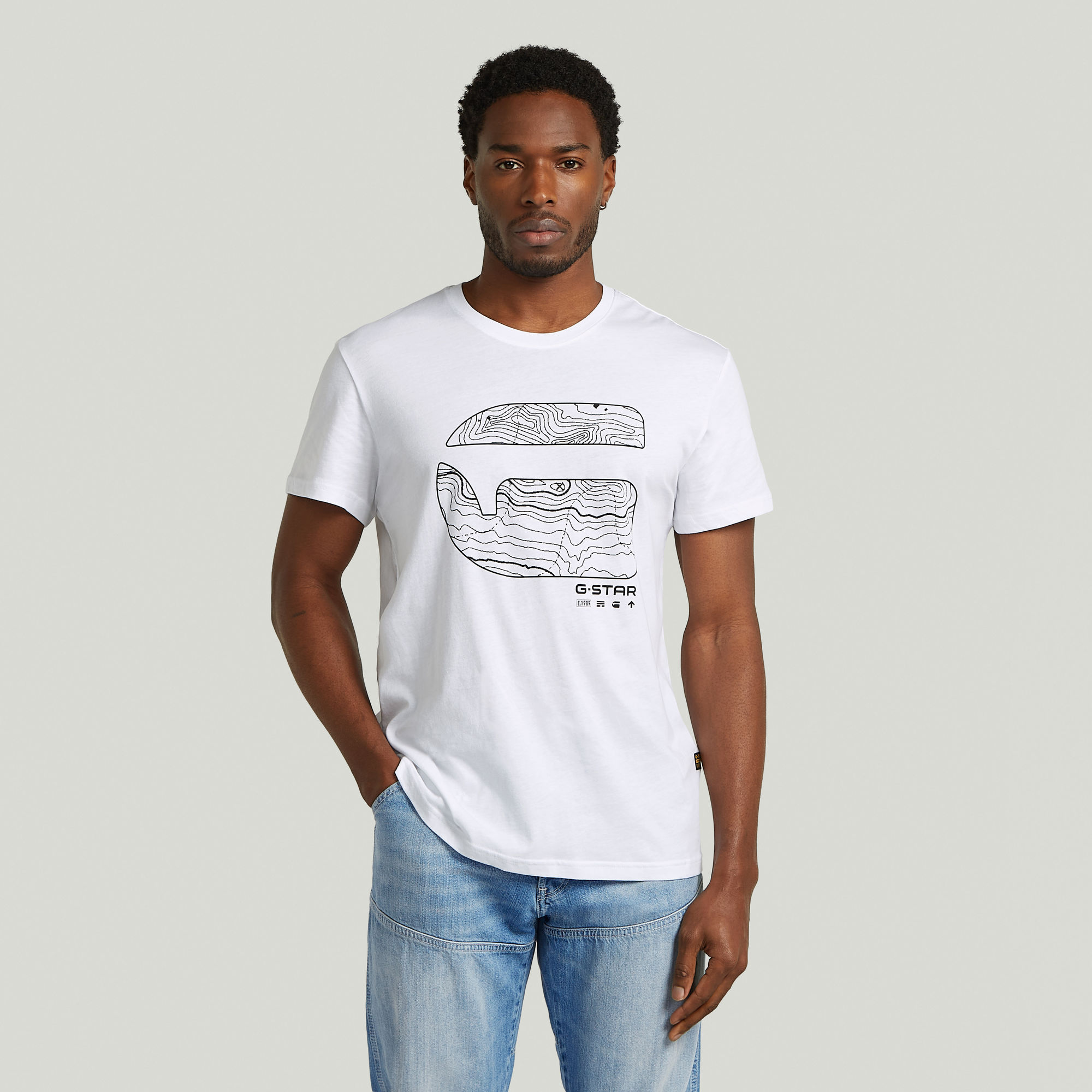 Logo Map T-Shirt - Weiß - Herren