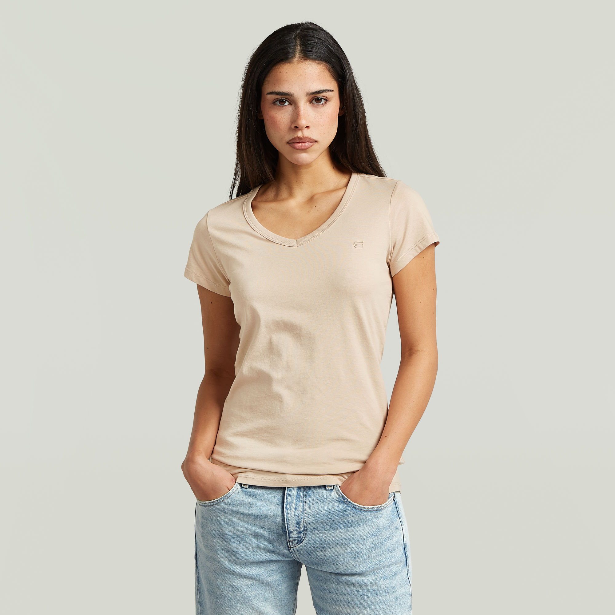 Slim V T-Shirt - Pink - Damen
