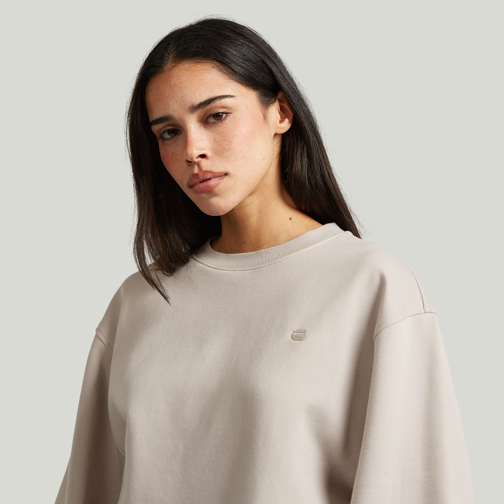 Thumbnail - Logo Crew Sweatshirt - Beige - Damen