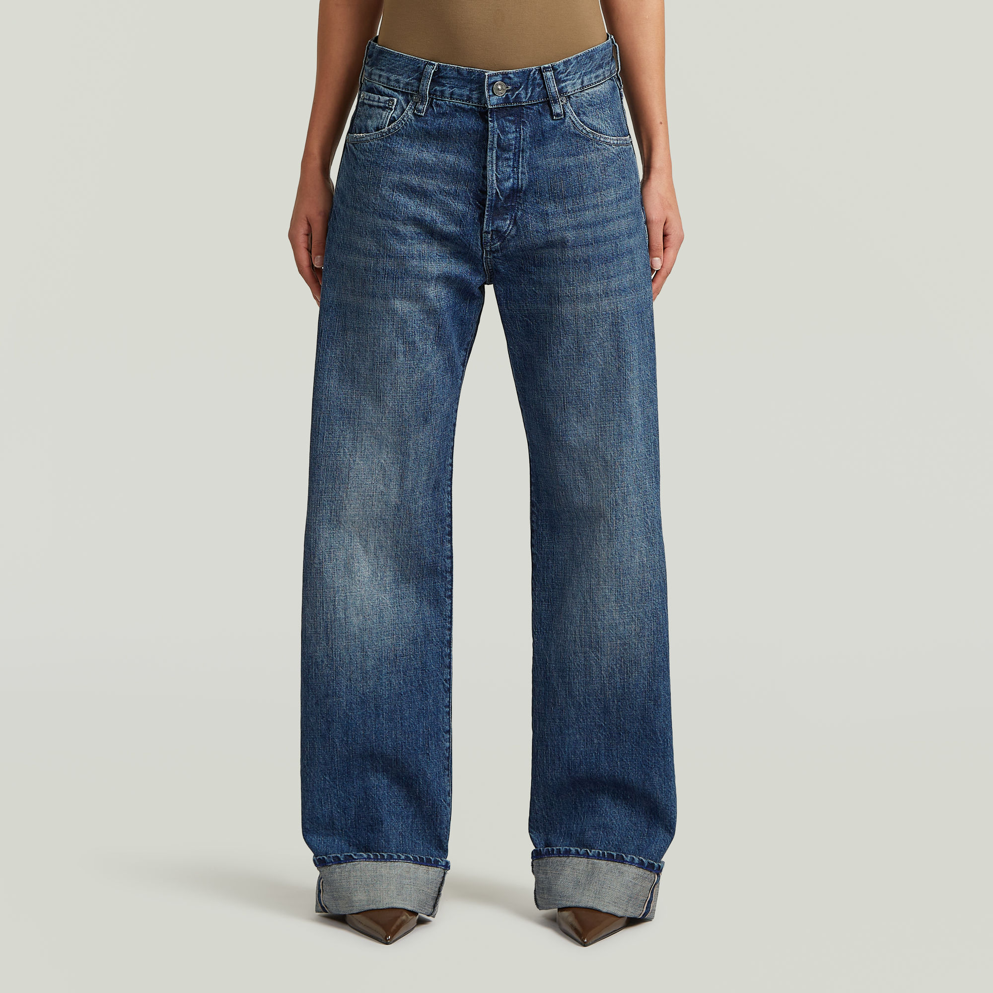 Bowey Boyfriend Selvedge Jeans - Dunkelblau - Damen