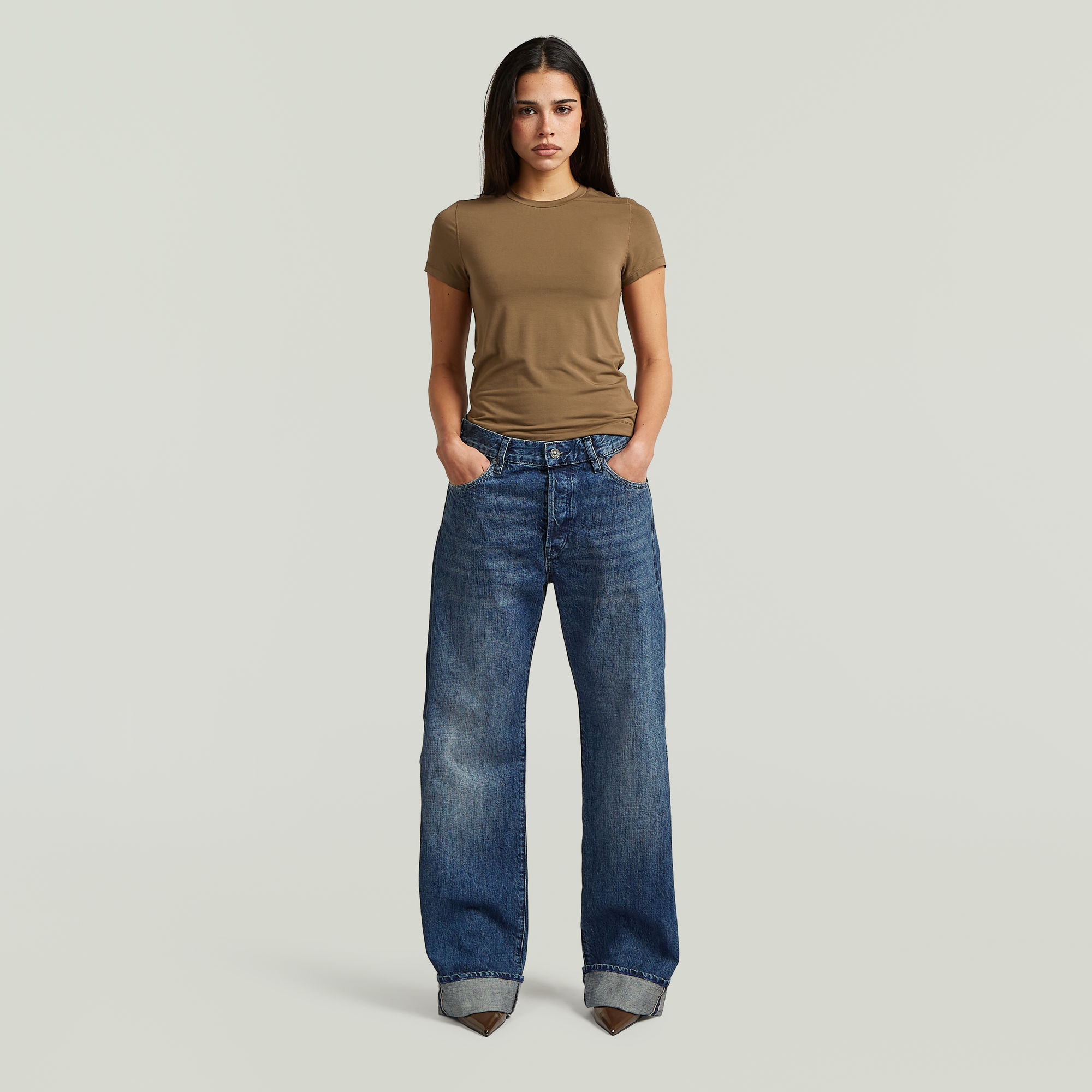 Thumbnail - Bowey Boyfriend Selvedge Jeans - Dunkelblau - Damen