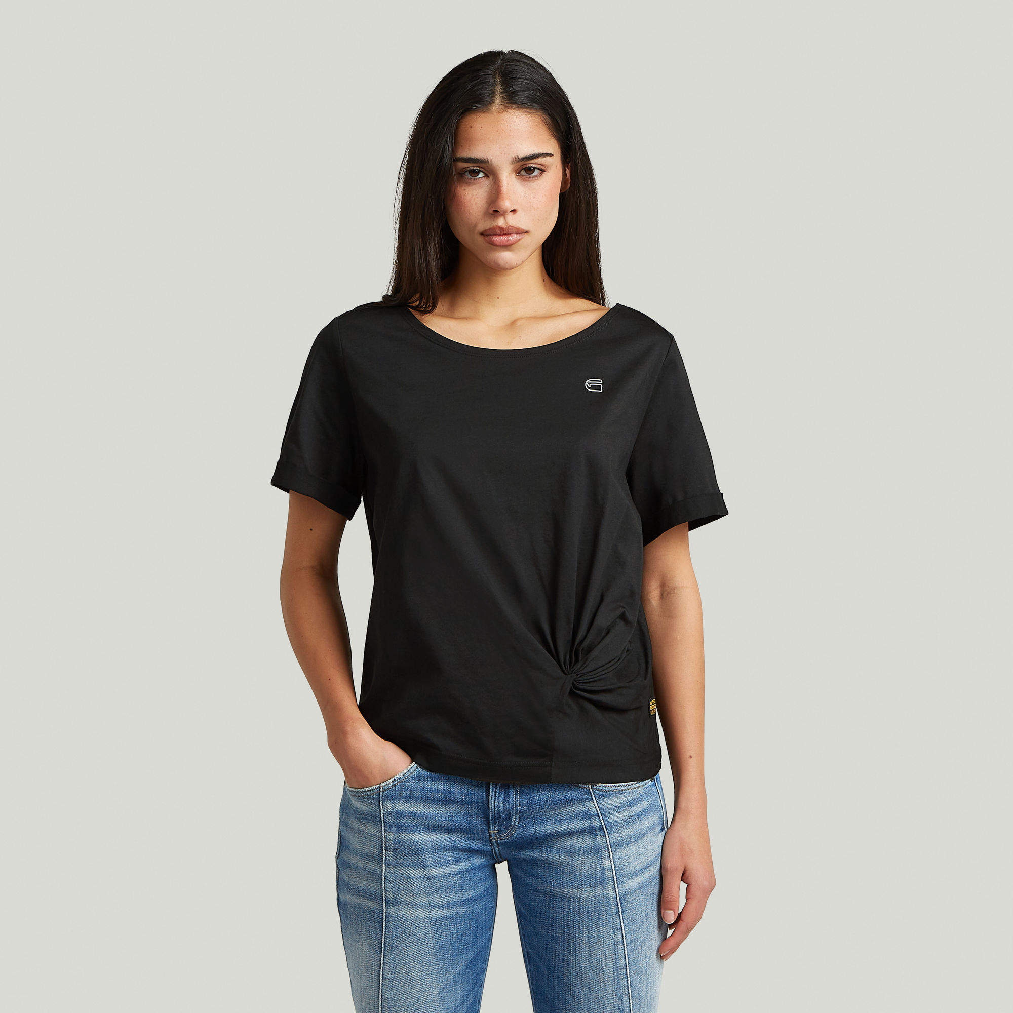 Thumbnail - Knot Top - Schwarz - Damen