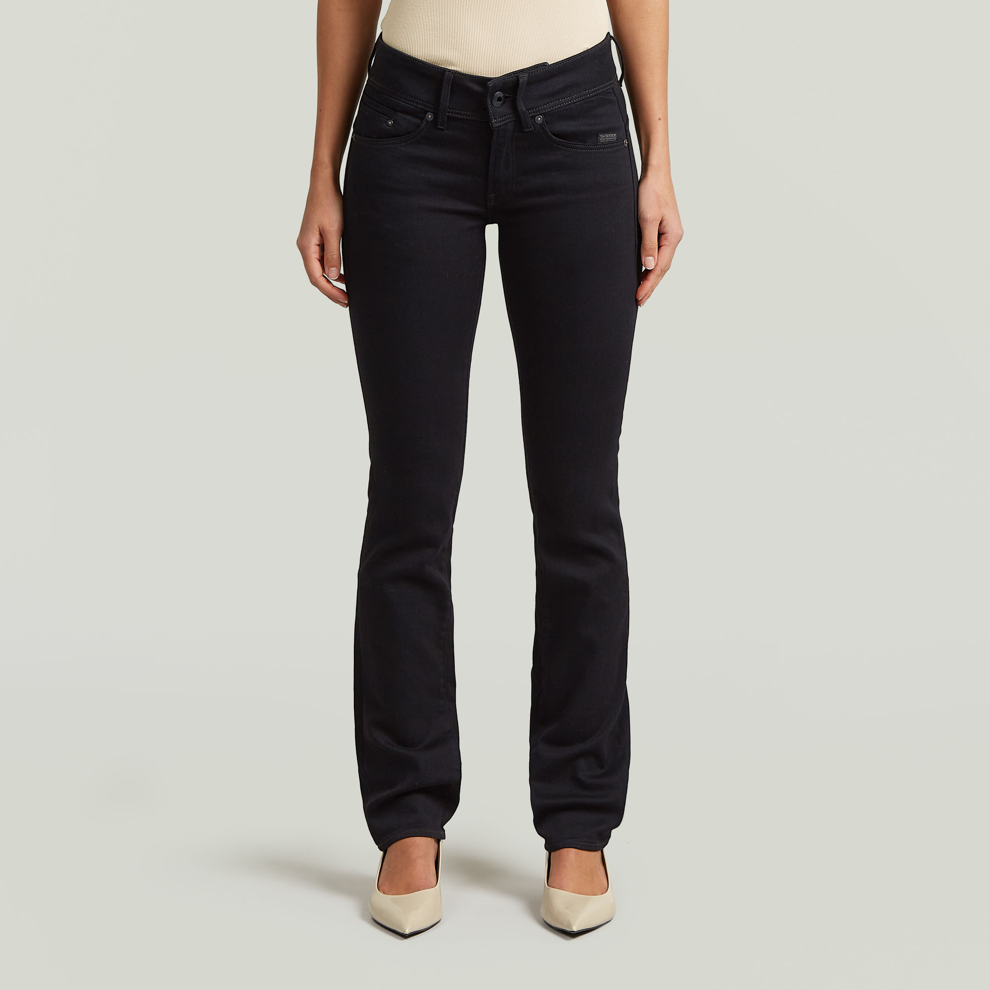 Midge Slim Straight Jeans - Schwarz - Damen