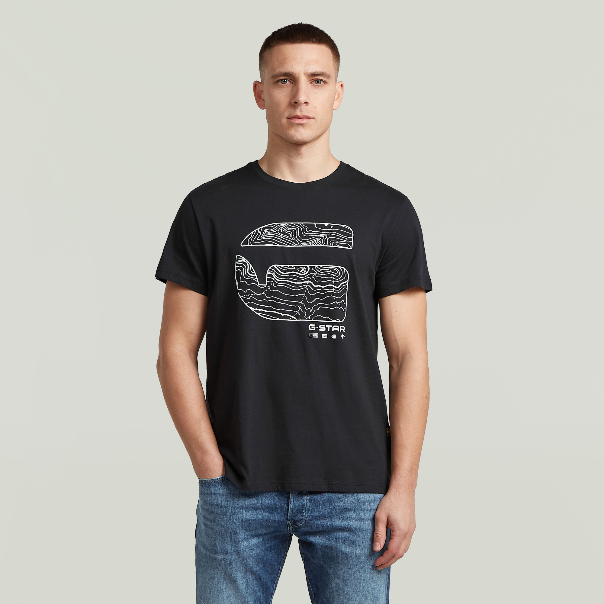 Logo Map T-Shirt - Schwarz - Herren