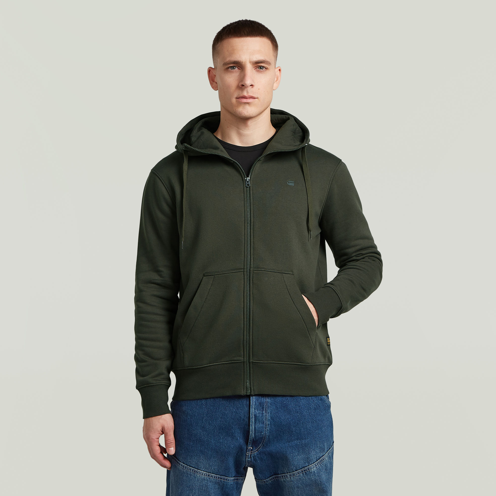 G' Hooded Zip Sweatshirt - Grau - Herren