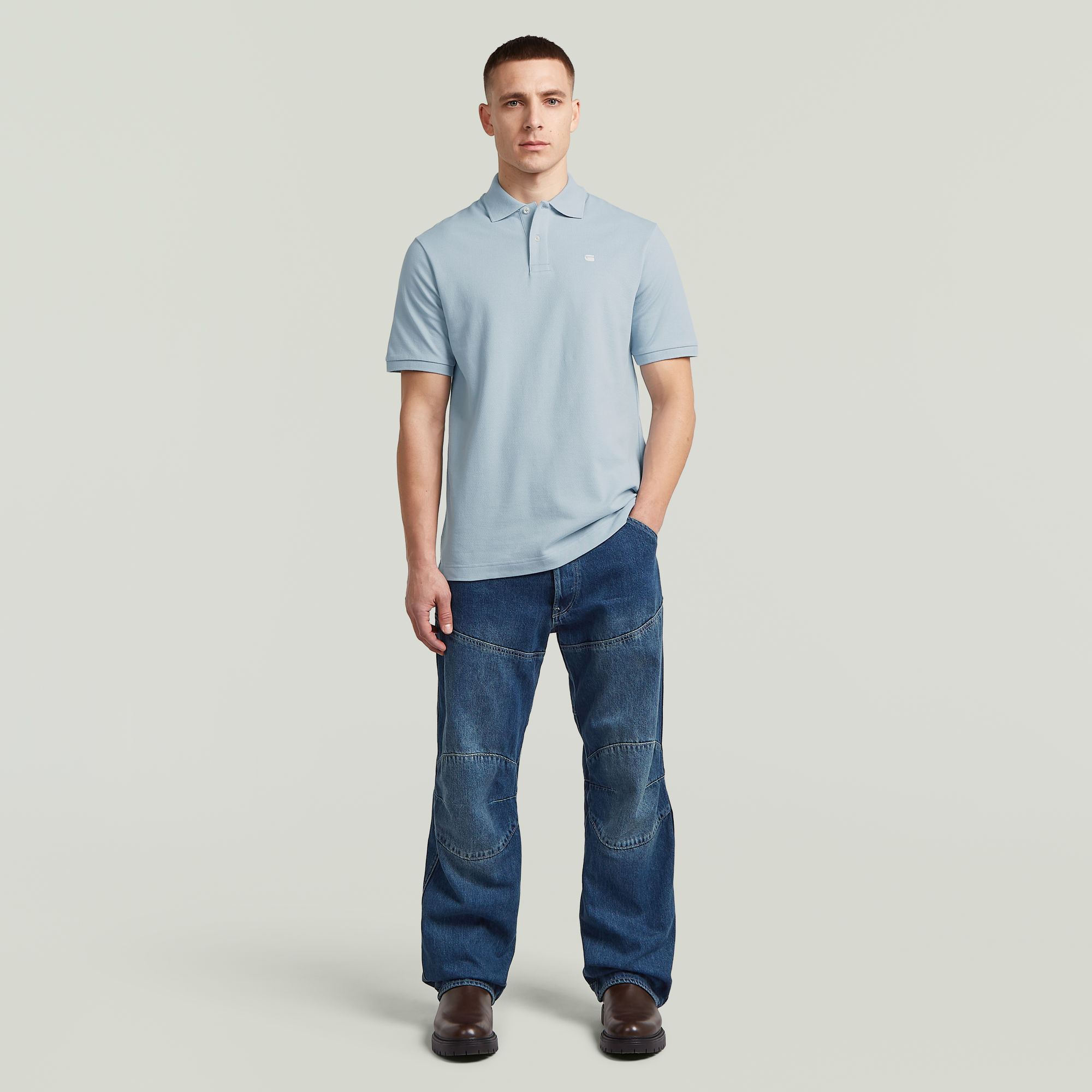 Thumbnail - Oluv Regular Polo - Hellblau - Herren