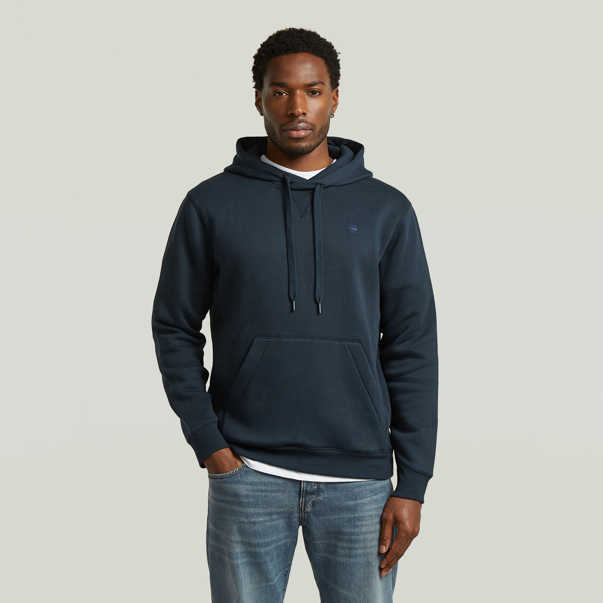 Thumbnail - Premium Core Hooded Sweatshirt - Dunkelblau - Herren