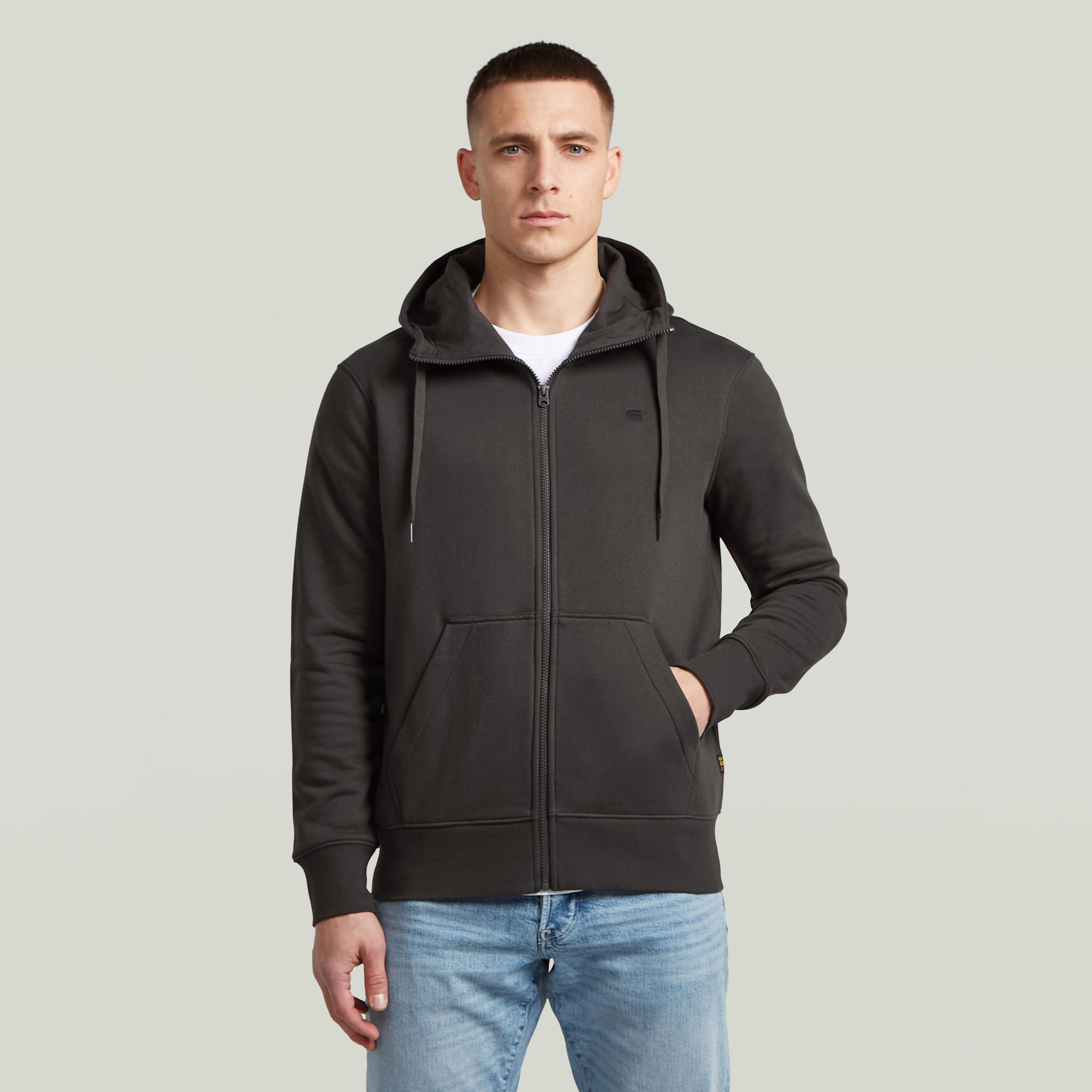 G' Hooded Zip Sweatshirt - Grau - Herren