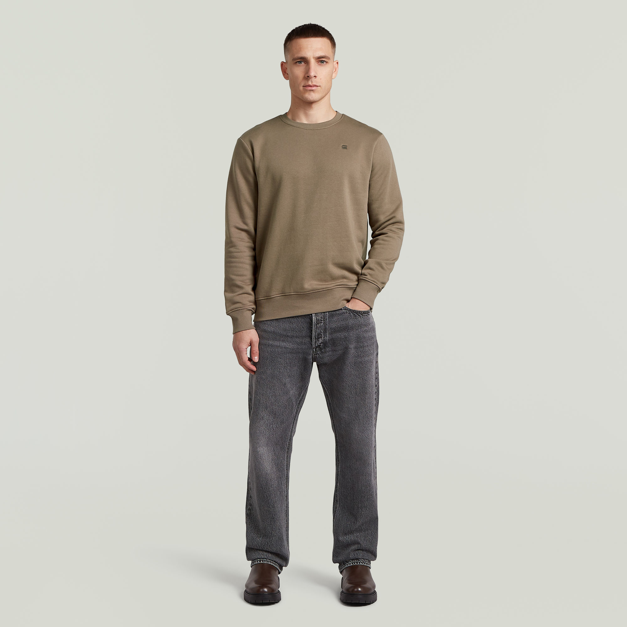 Thumbnail - Logo Sweatshirt - Braun - Herren