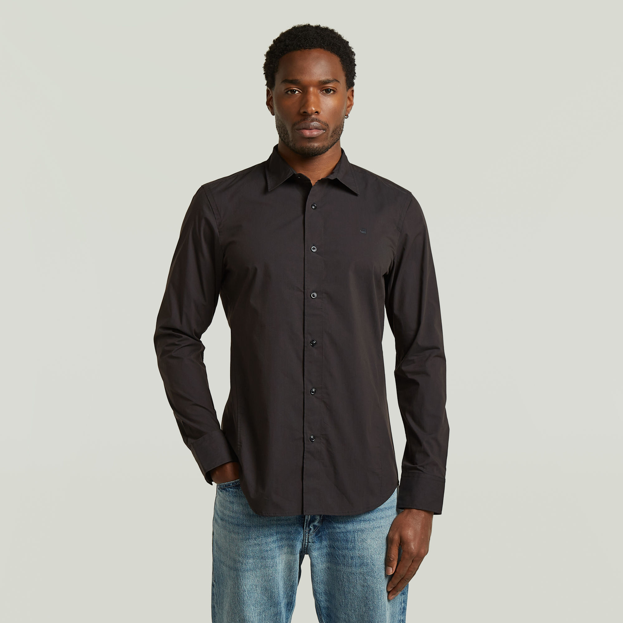 Thumbnail - Uniform Slim Hemd - Schwarz - Herren