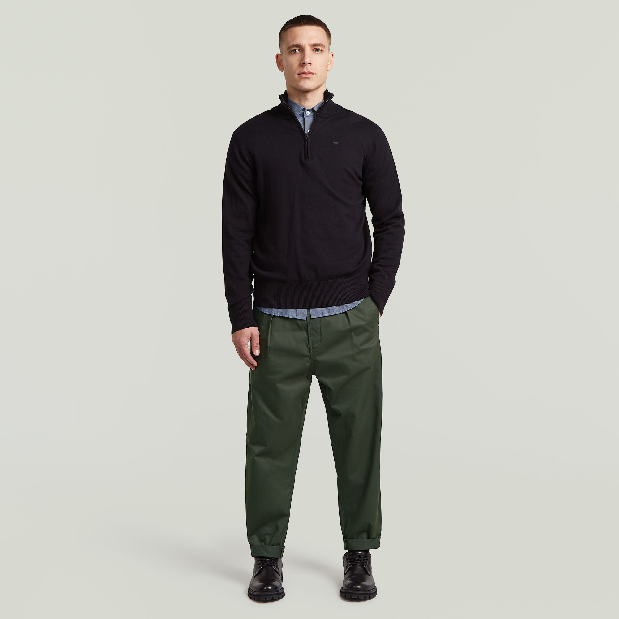 Thumbnail - Ignaz Correct Pleated Chino Relaxed - Grau - Herren