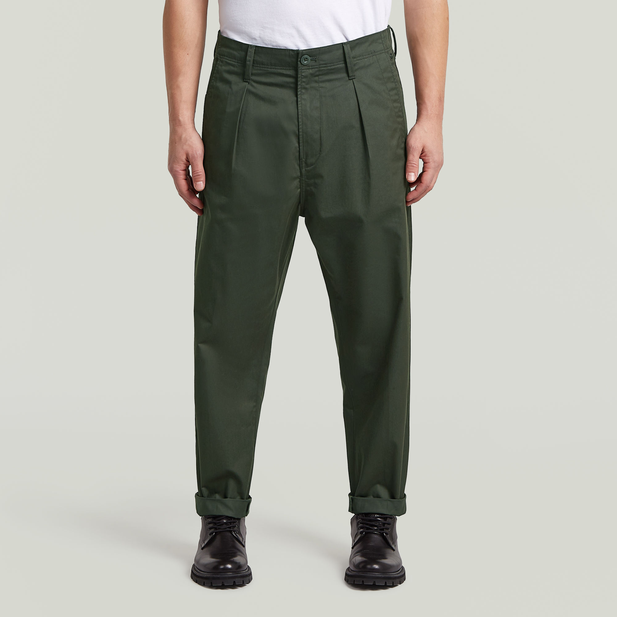 The Ignaz- Correct Pleated Chino Relaxed - Grau - Herren
